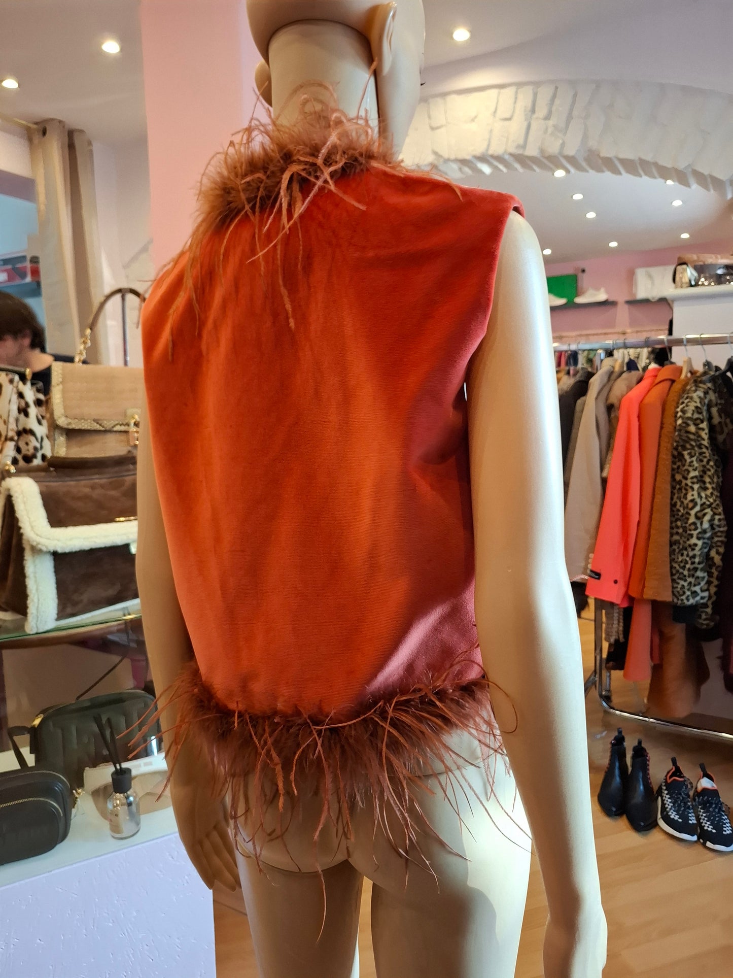 Gilet velluto&piume tg S/M