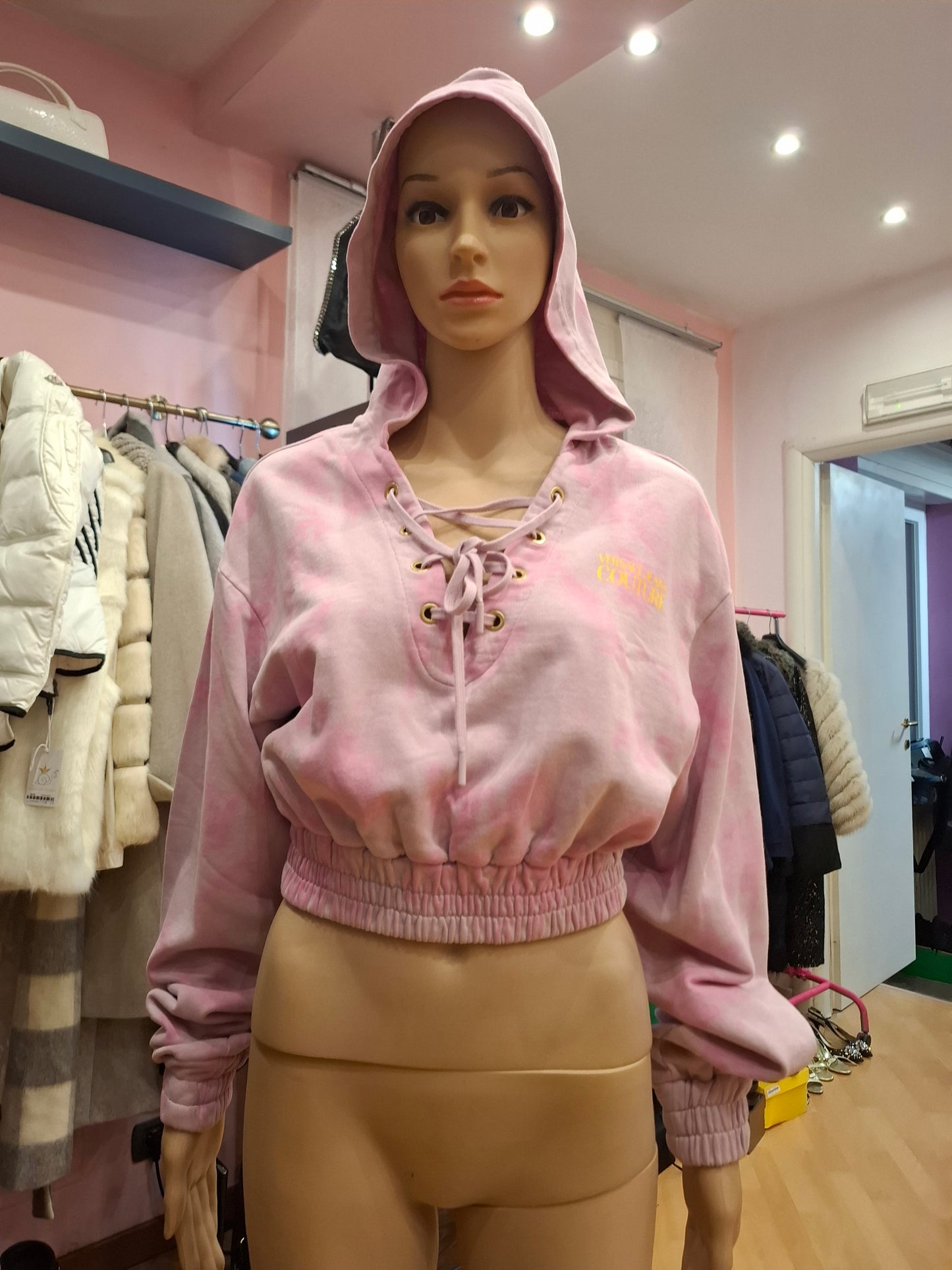 Felpa Crop Top Versace Jeans C. Tg S