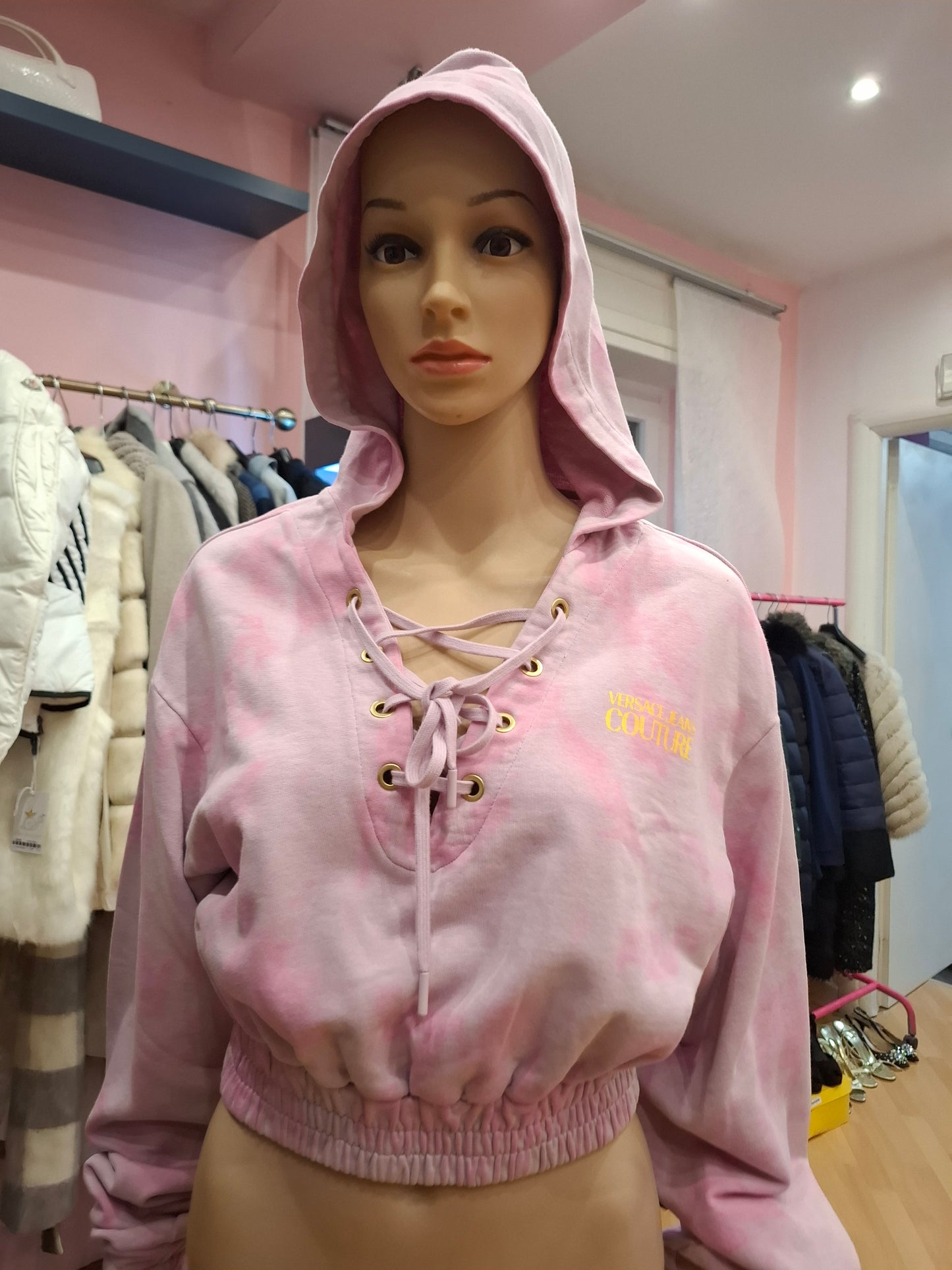 Felpa Crop Top Versace Jeans C. Tg S