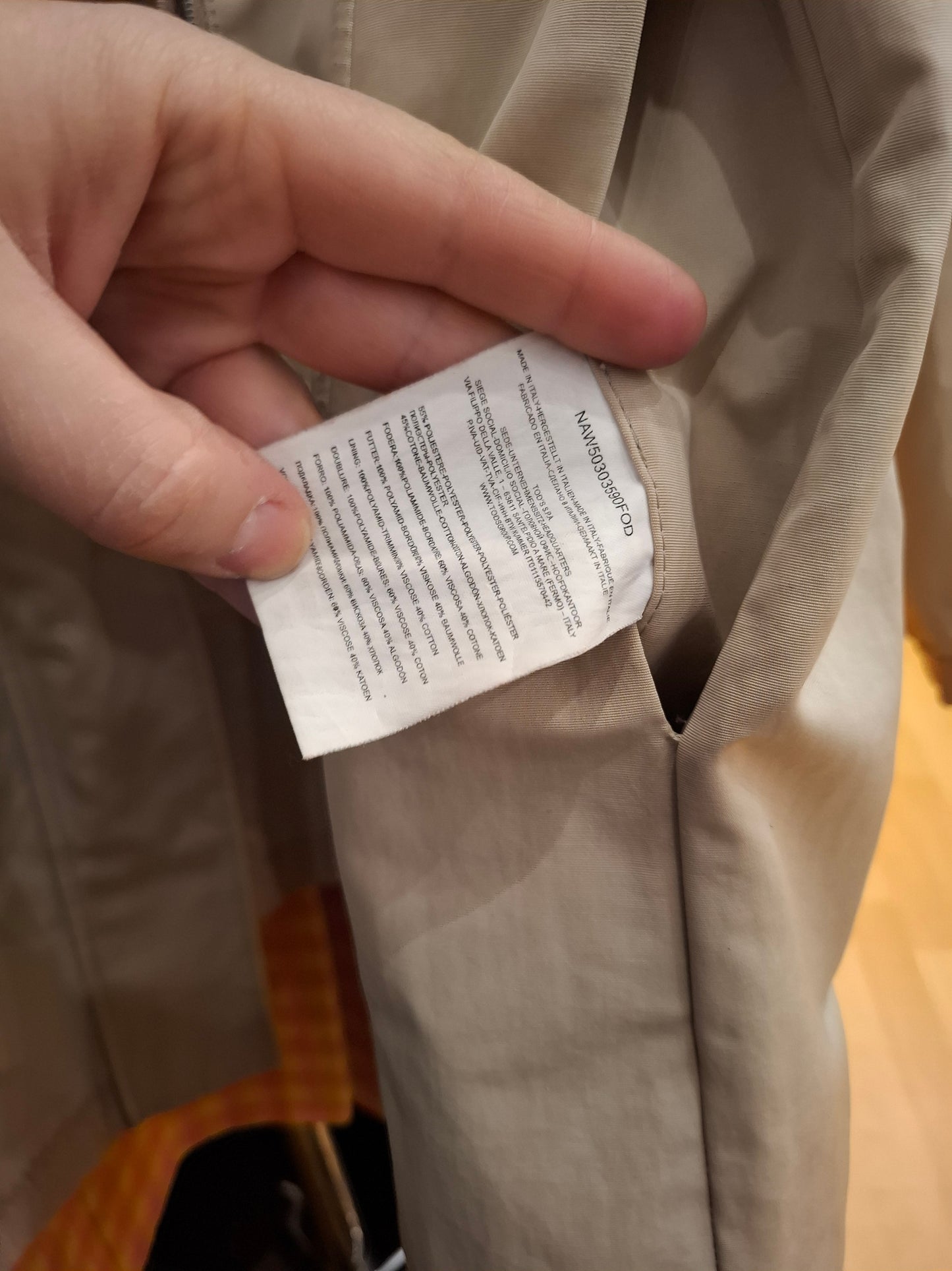 Trench Fay tg S/M beige con gancio