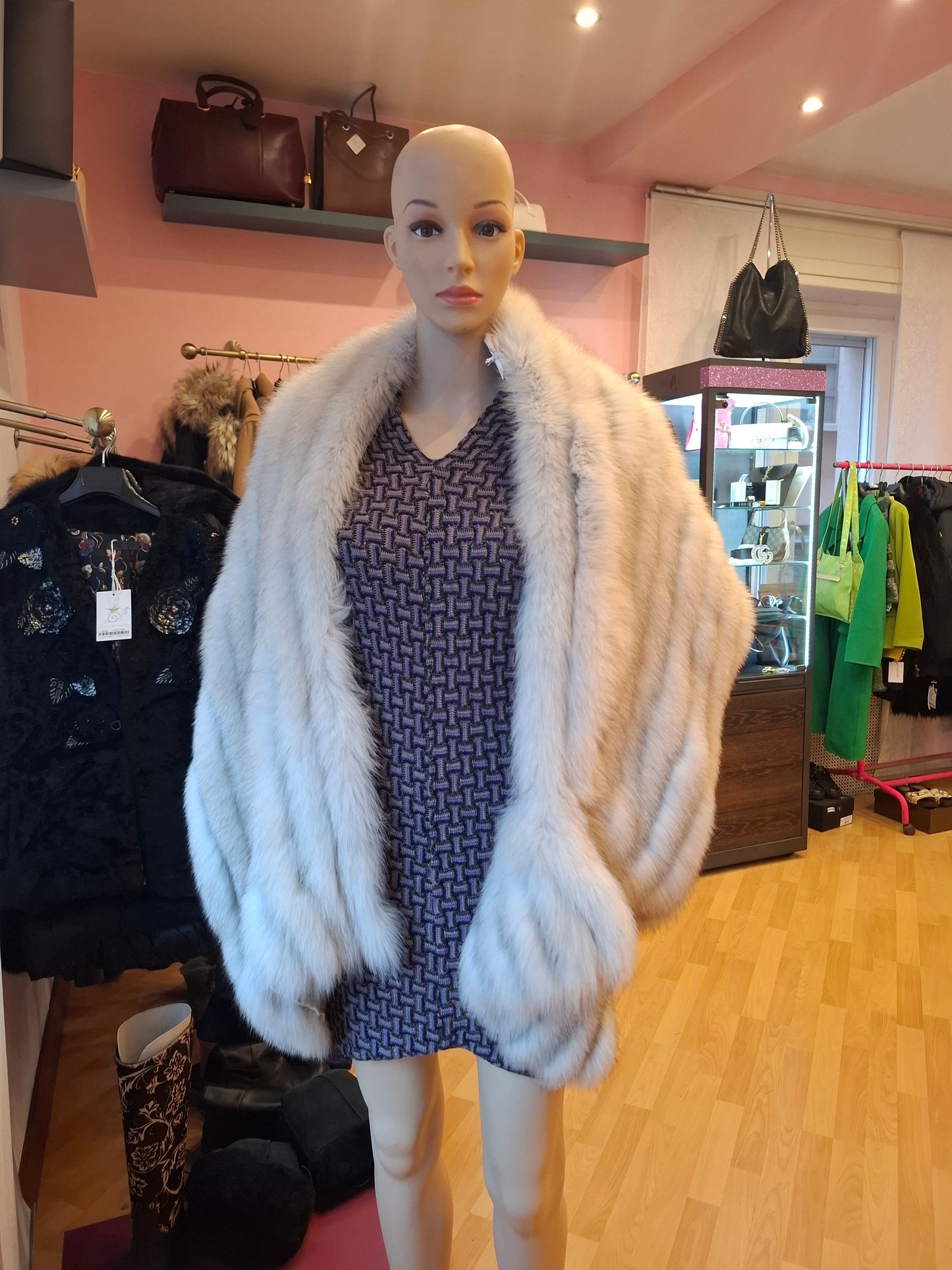 Stola volpe azzurra tg U