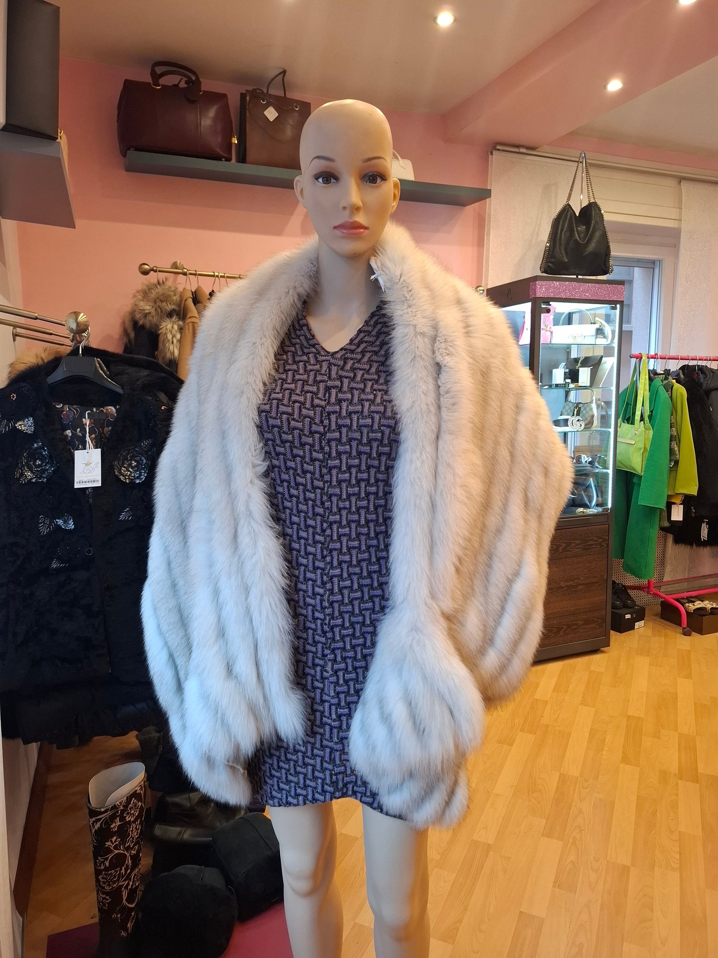 Stola volpe azzurra tg U