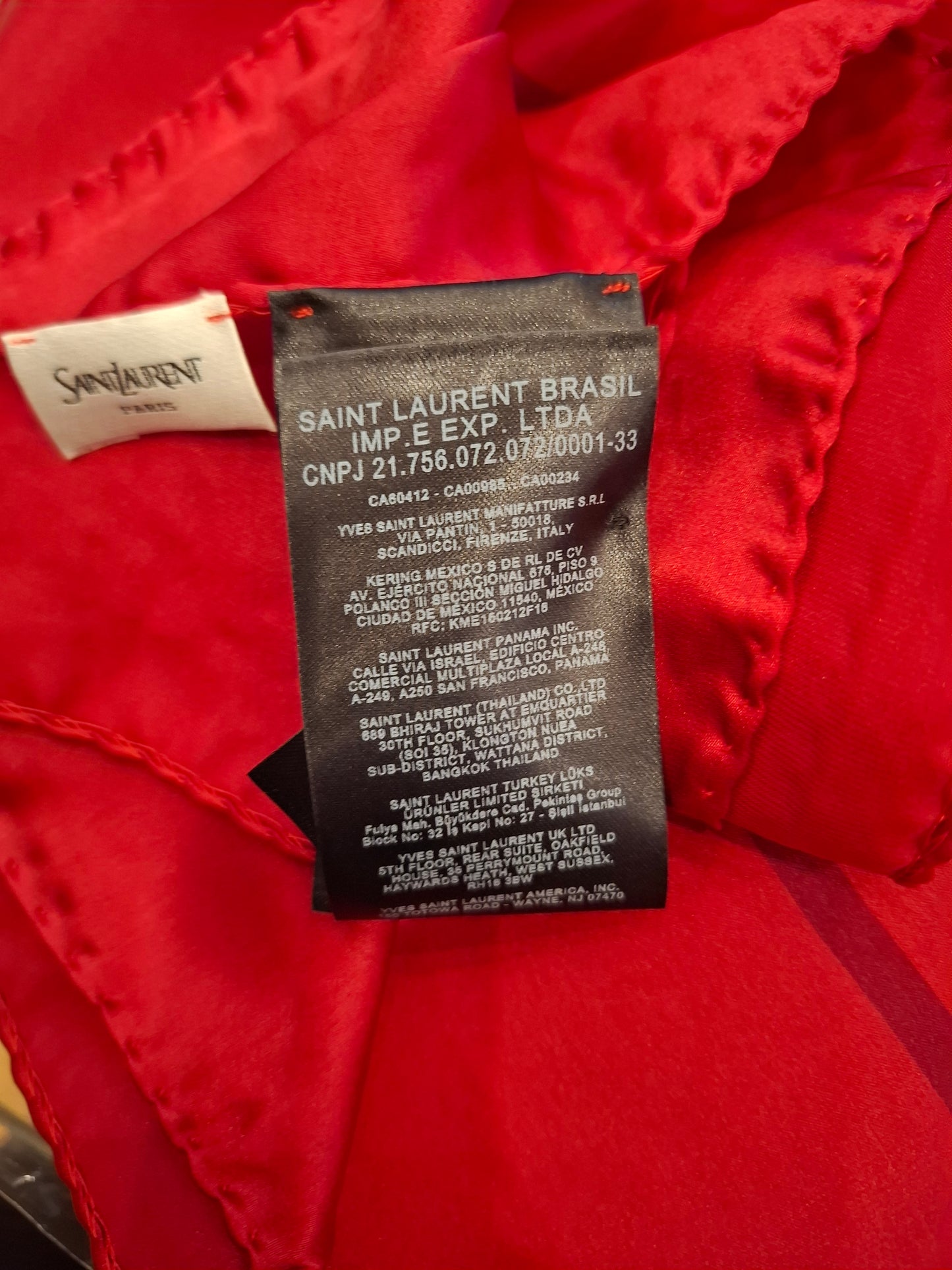 Foulard seta rosso Saint Laurent