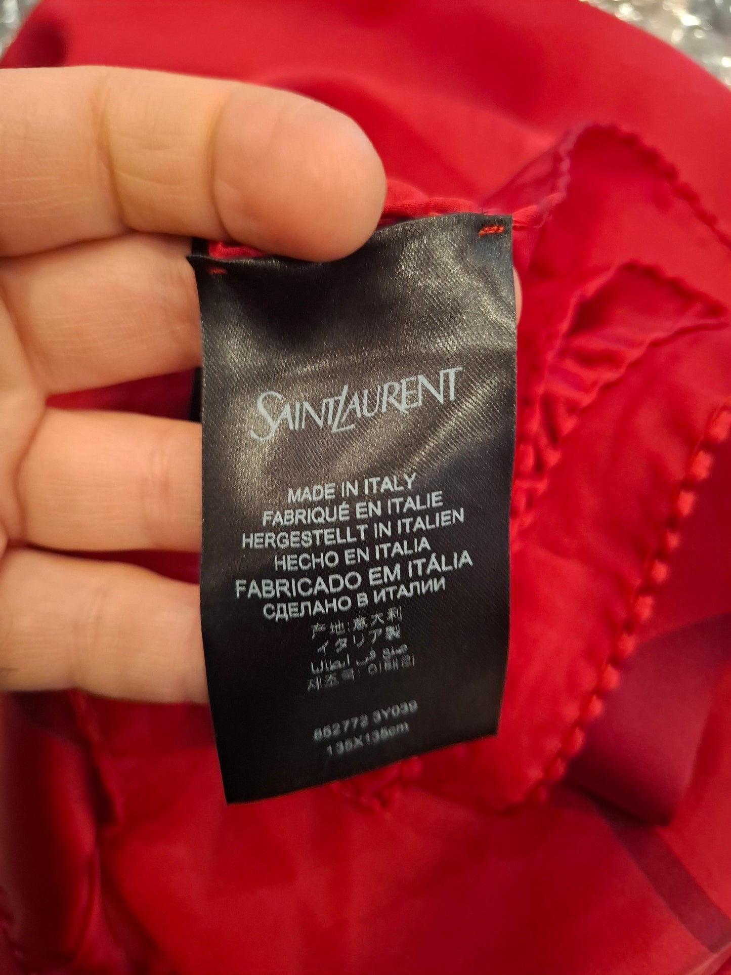 Foulard seta rosso Saint Laurent