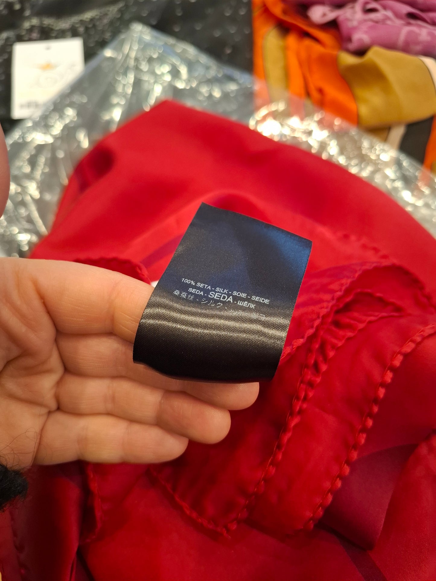 Foulard seta rosso Saint Laurent