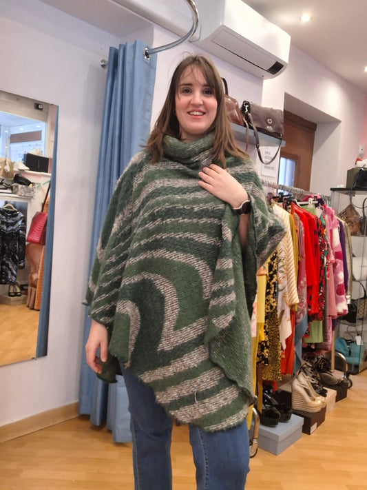 Poncho Missoni verde tg U