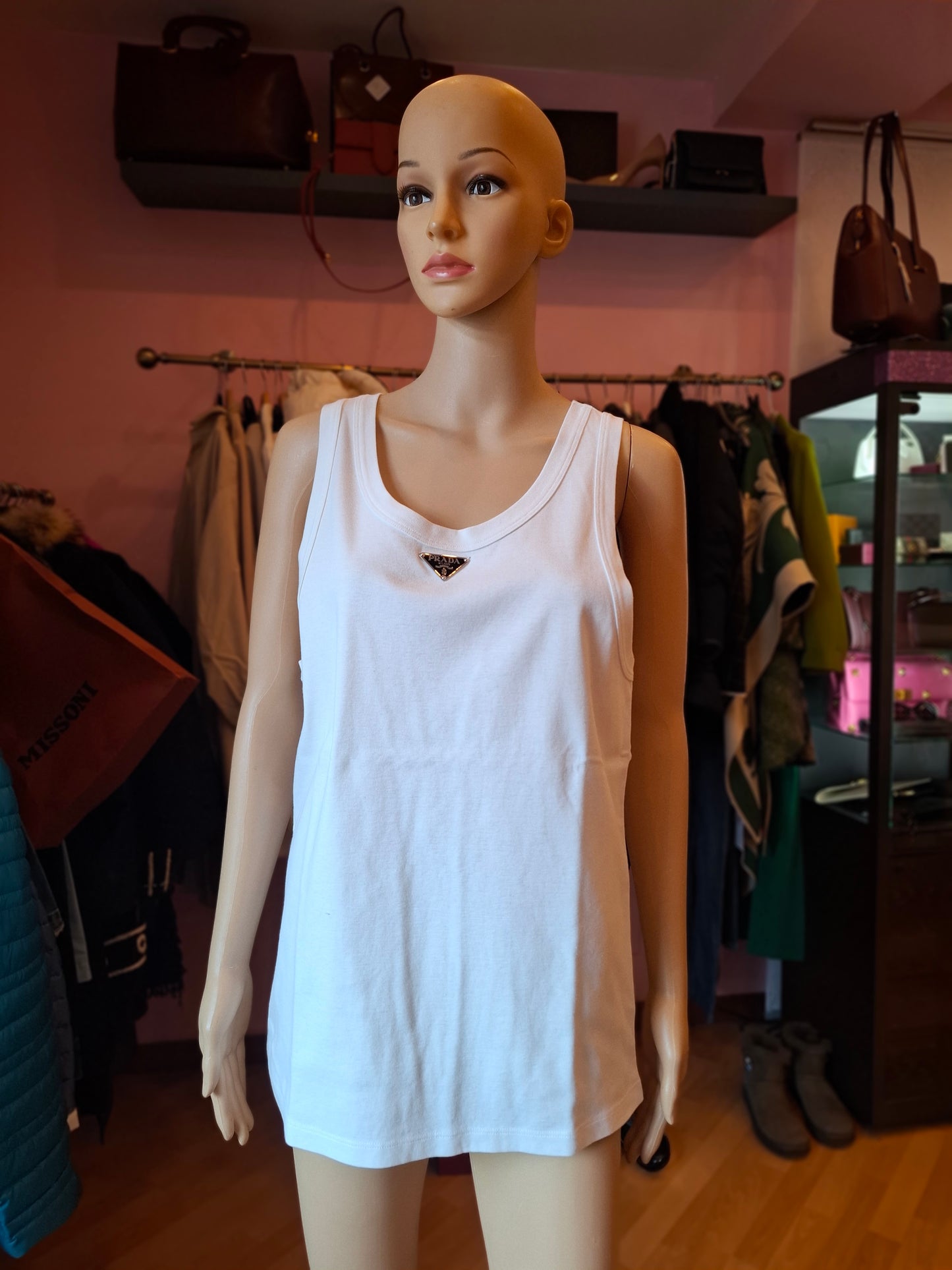 Canotta Prada tg L logo