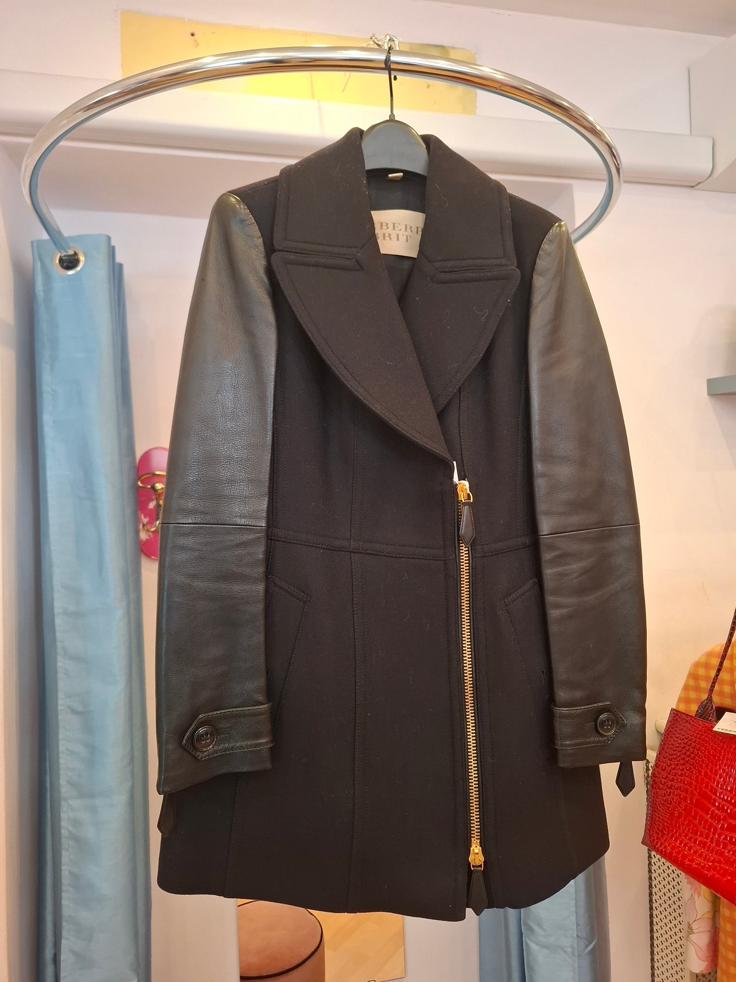 Cappotto Burberry maniche pelle tg 40