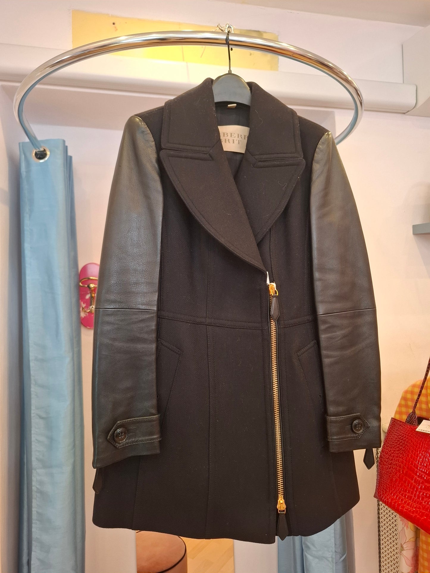 Cappotto Burberry maniche pelle tg 40