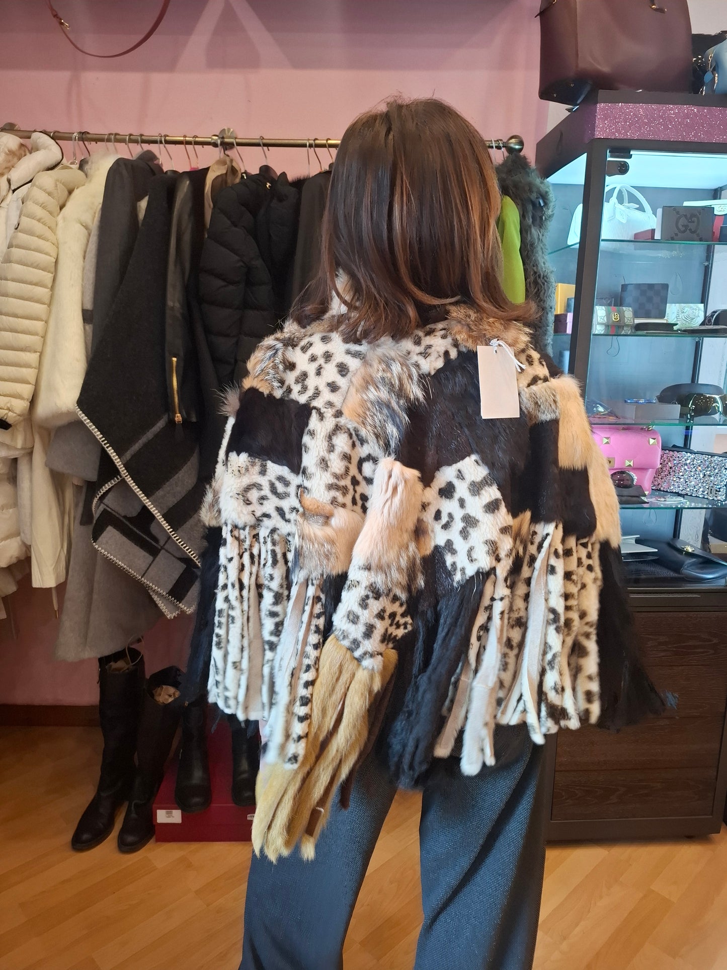 Poncho pelo vero tg U e pelle