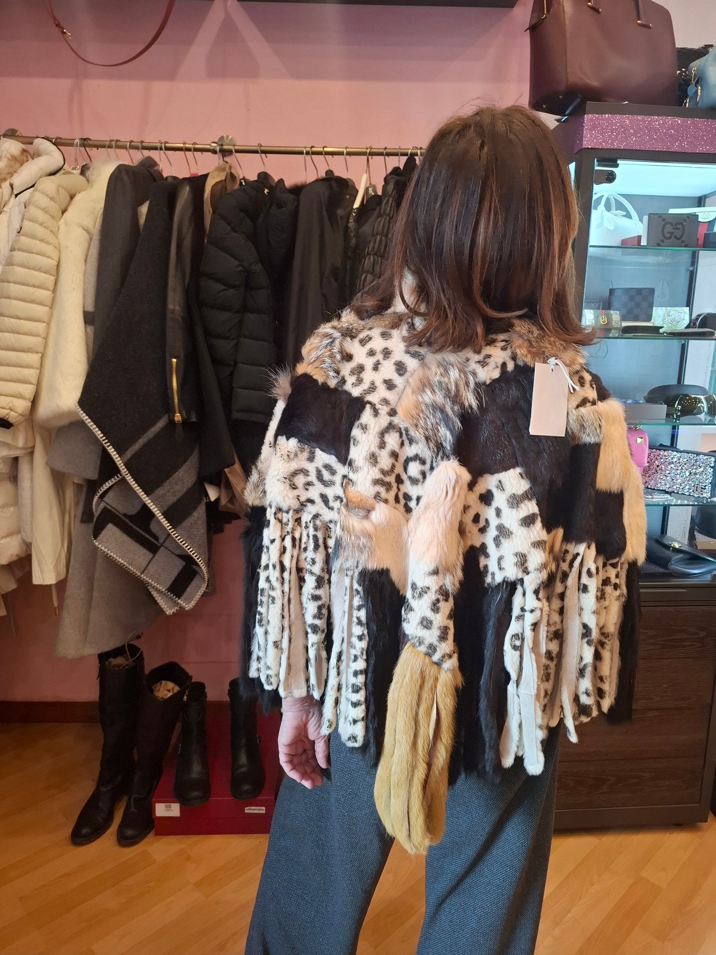 Poncho pelo vero tg U e pelle