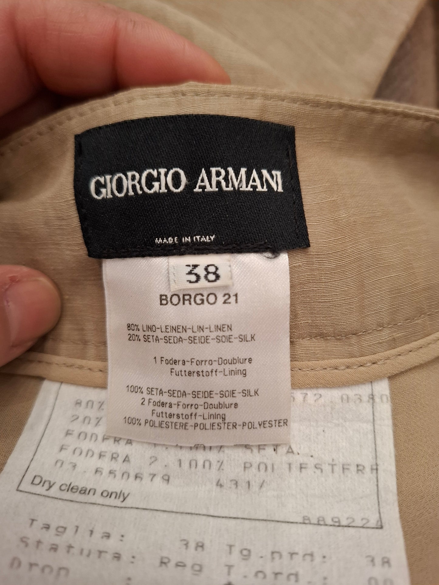 Pantalone Giorgio Armani tg 38 beige