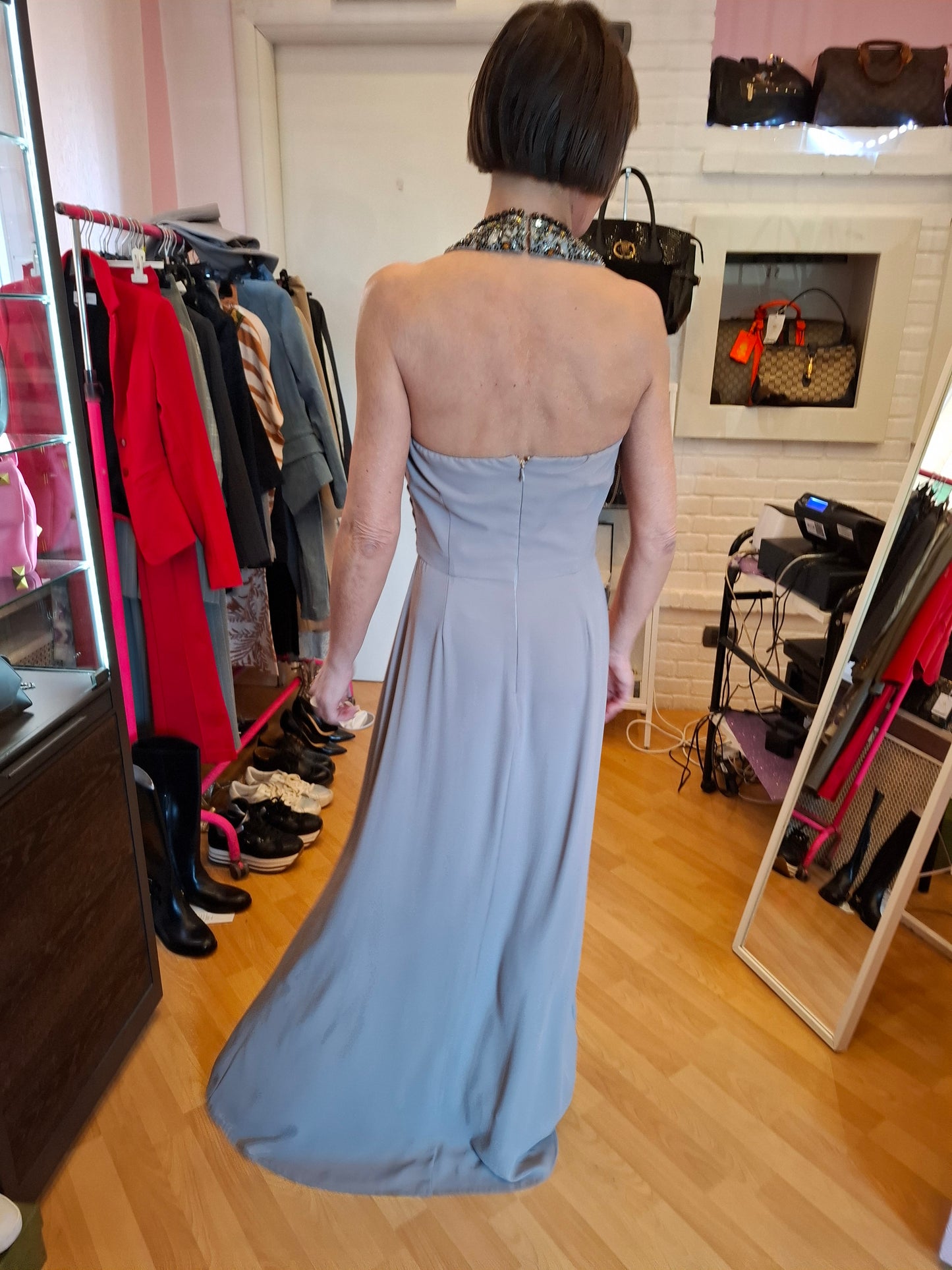Abito Elisabetta Franchi da cerimonia + blazer abbinato tg 46 ridotta