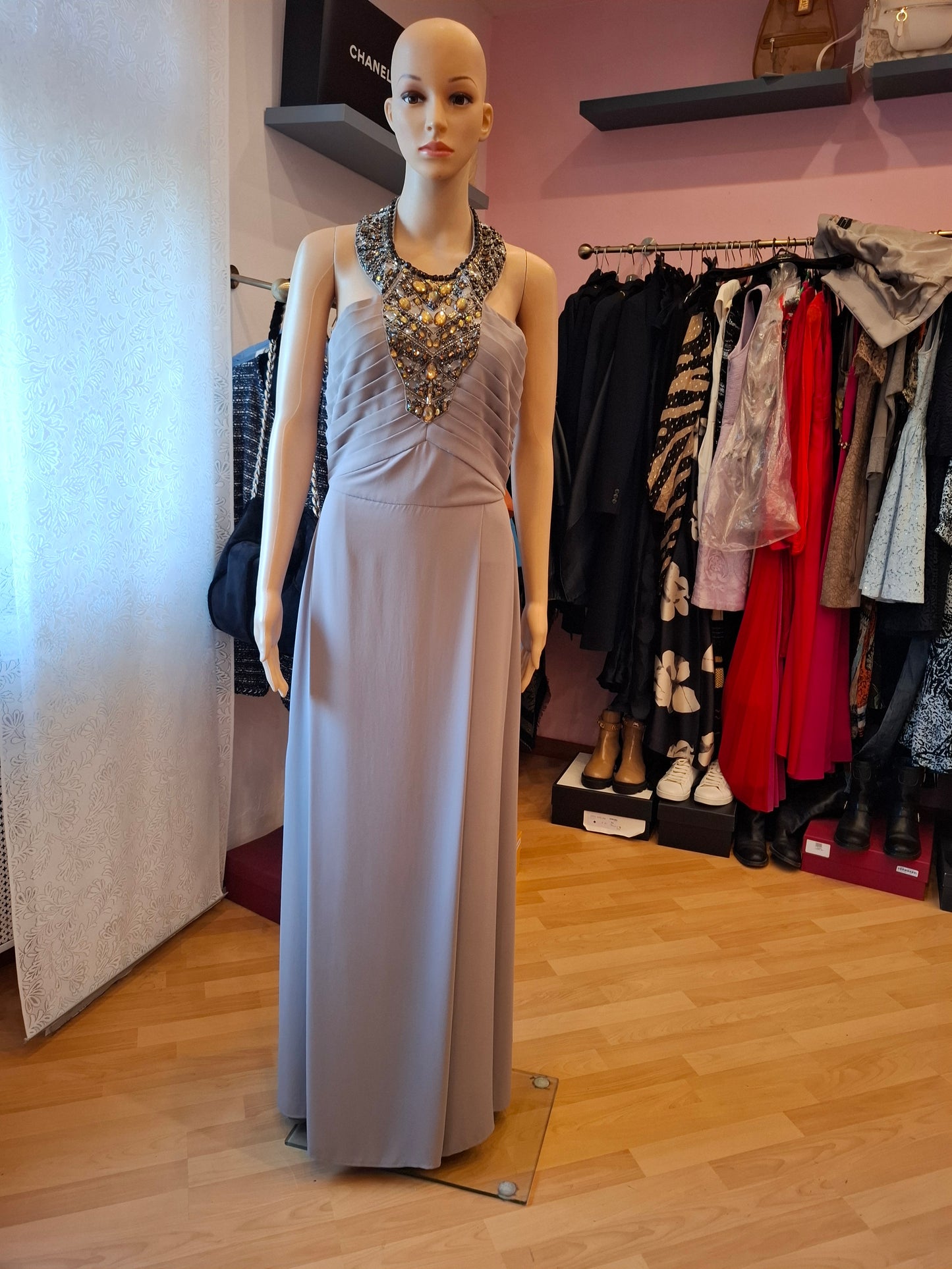 Abito Elisabetta Franchi da cerimonia + blazer abbinato tg 46 ridotta