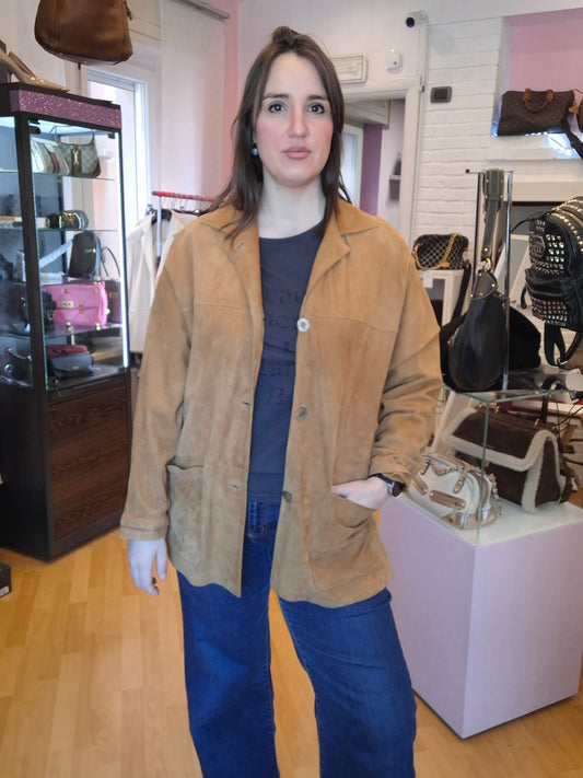 Giacca camoscio vintage tg L