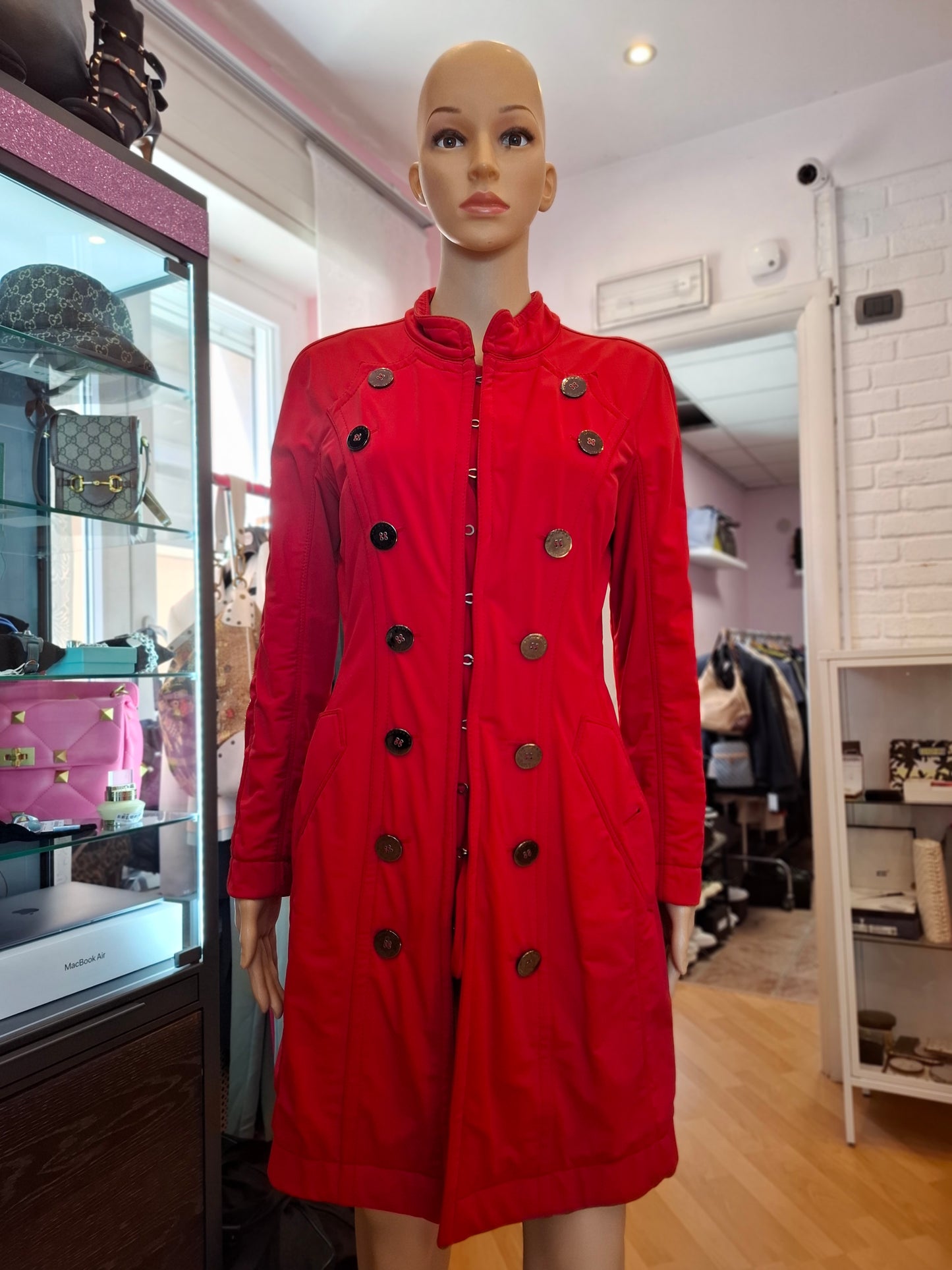 Trench Burberry rosso tg 42