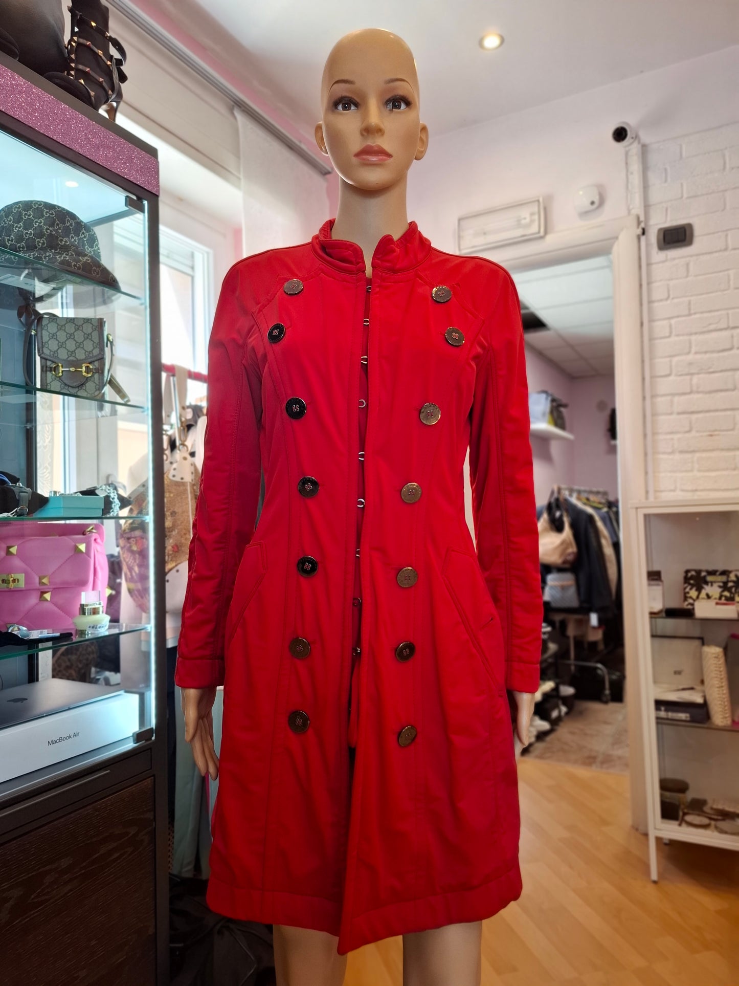 Trench Burberry rosso tg 42