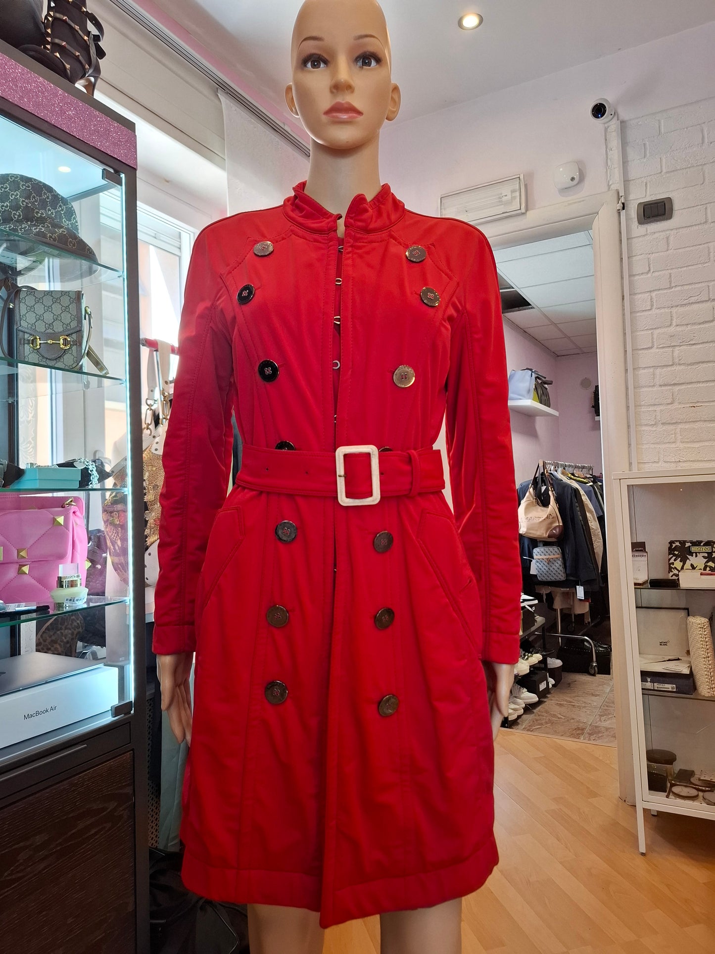 Trench Burberry rosso tg 42