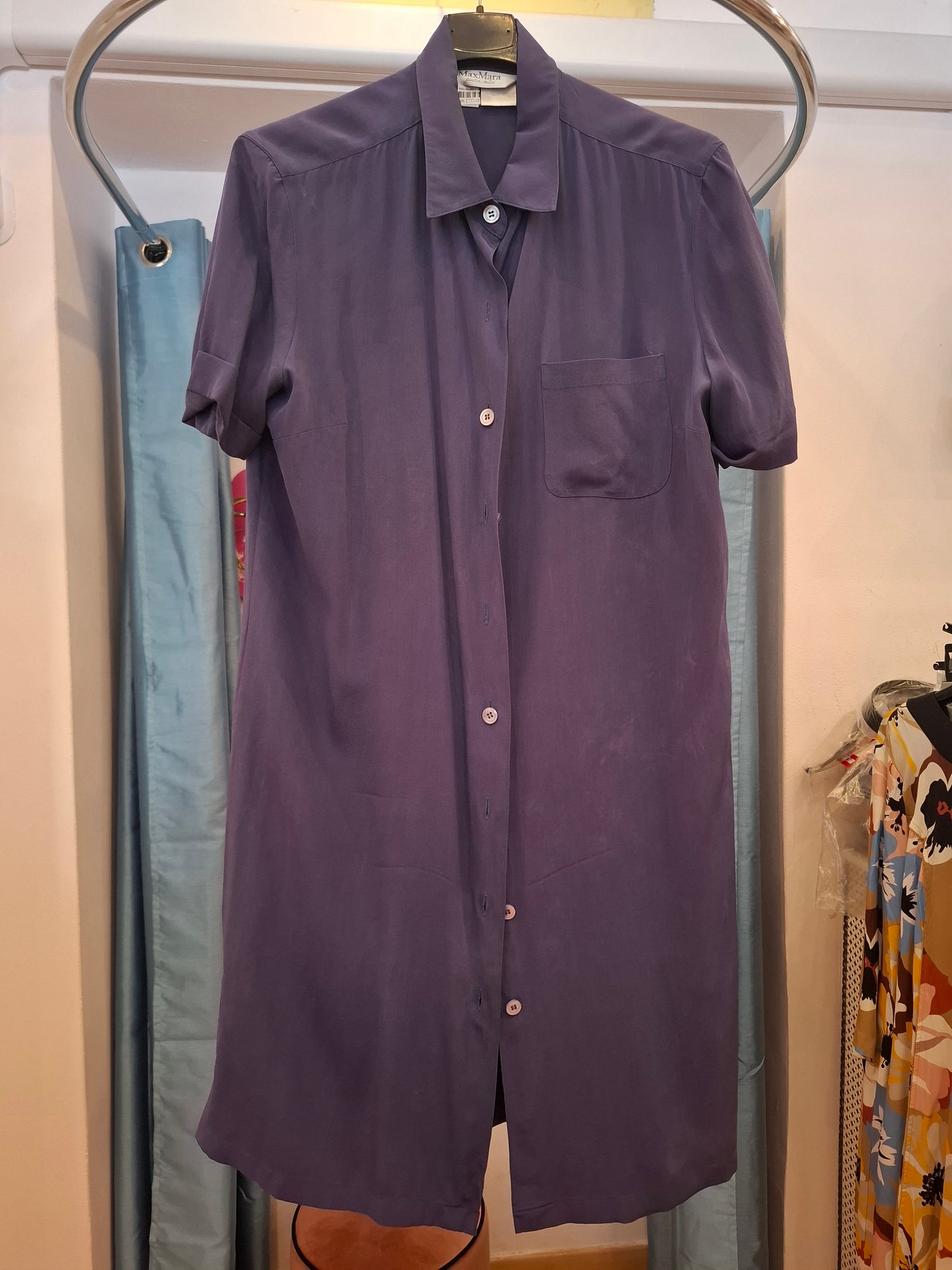 Abito MaxMara viola seta tg 48