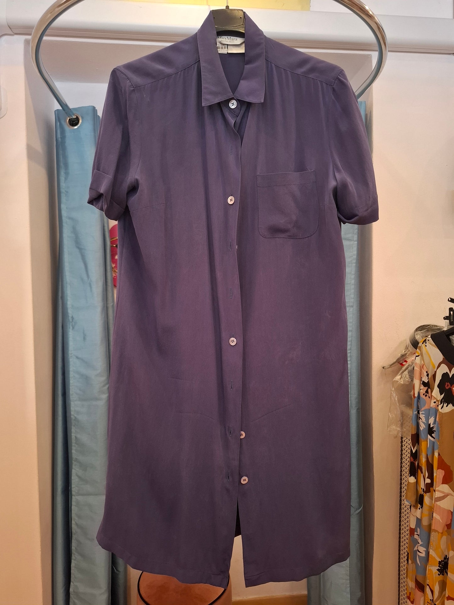 Abito MaxMara viola seta tg 48
