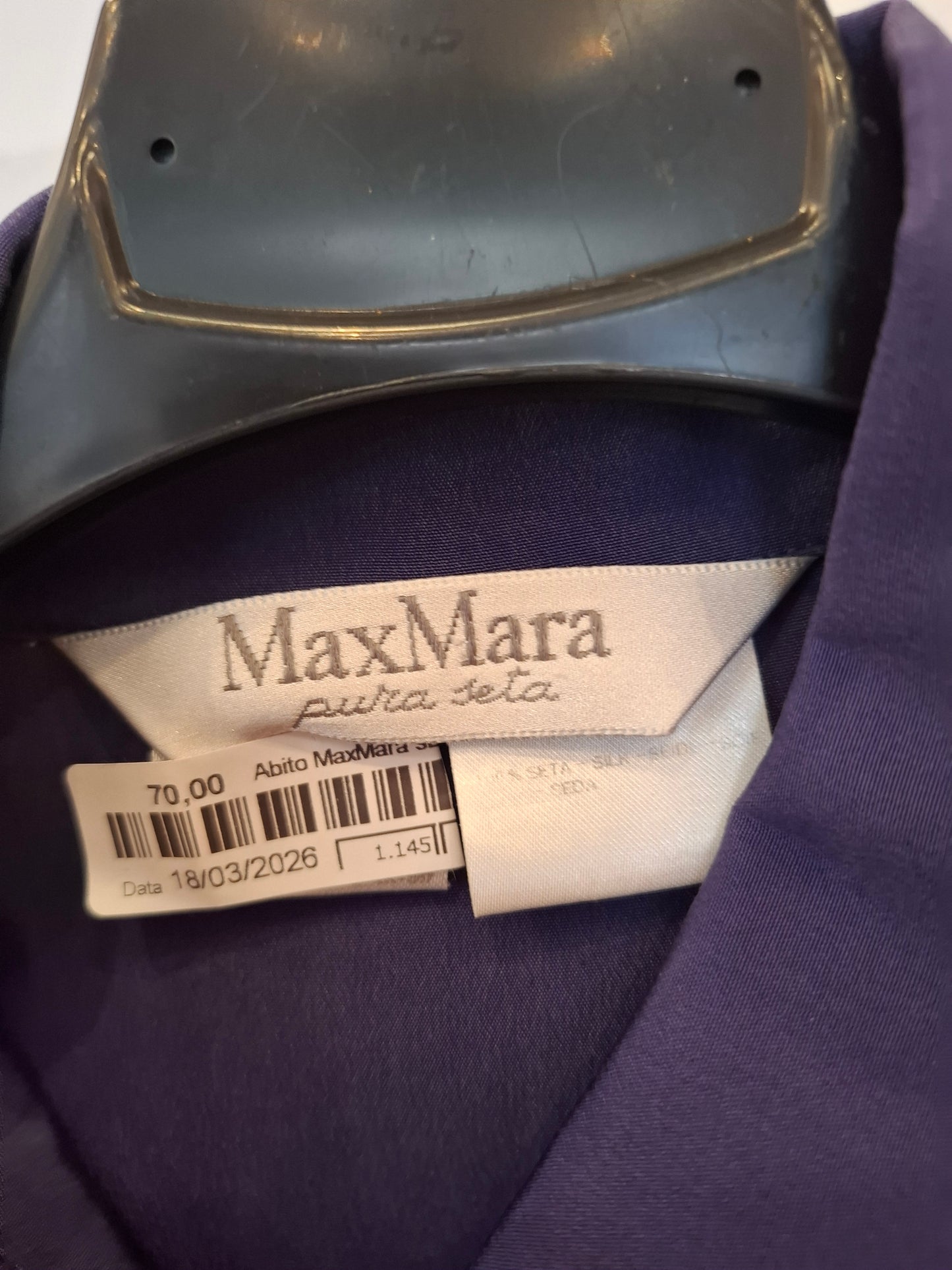 Abito MaxMara viola seta tg 48