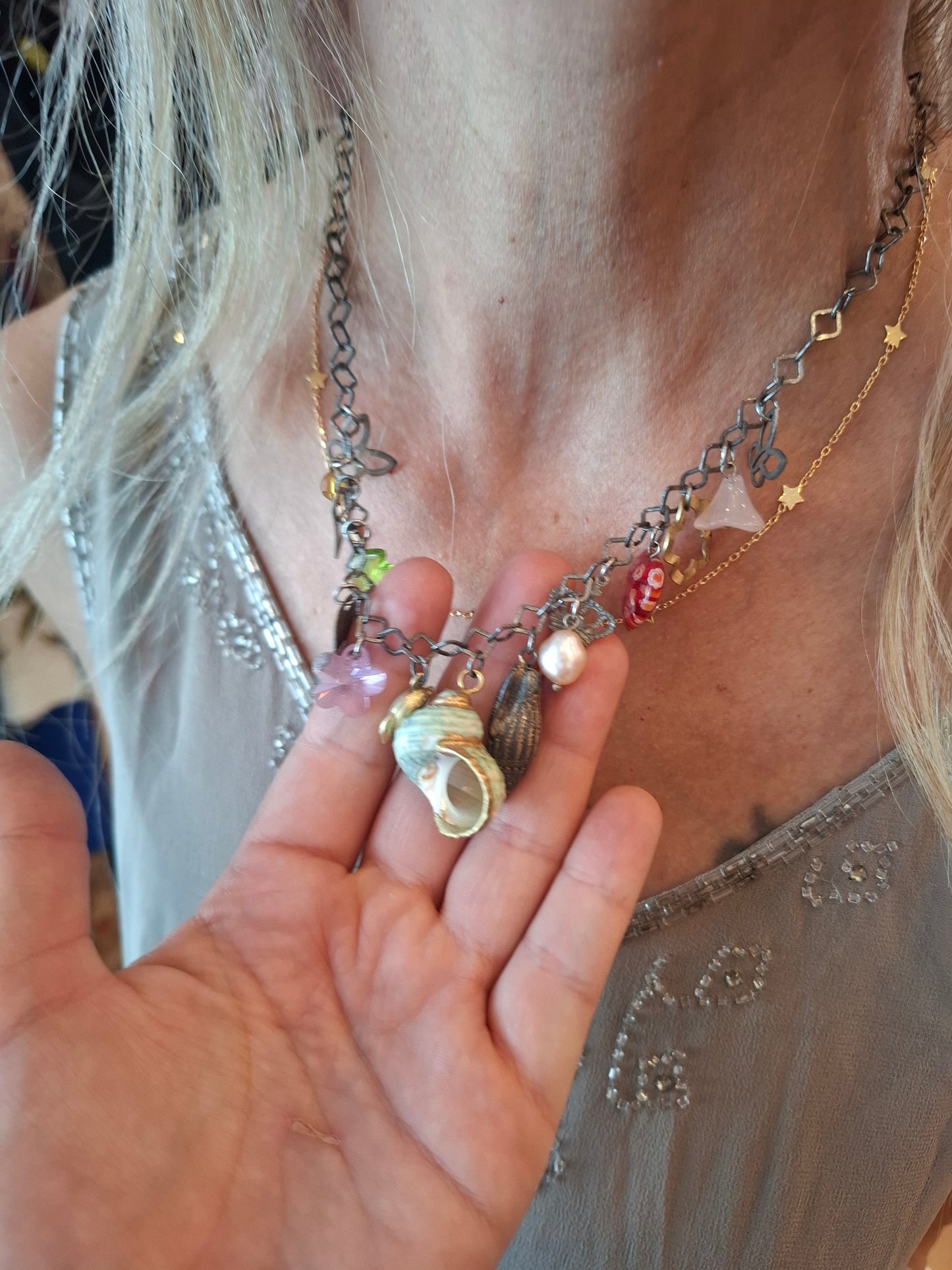 Collana arg con pendenti