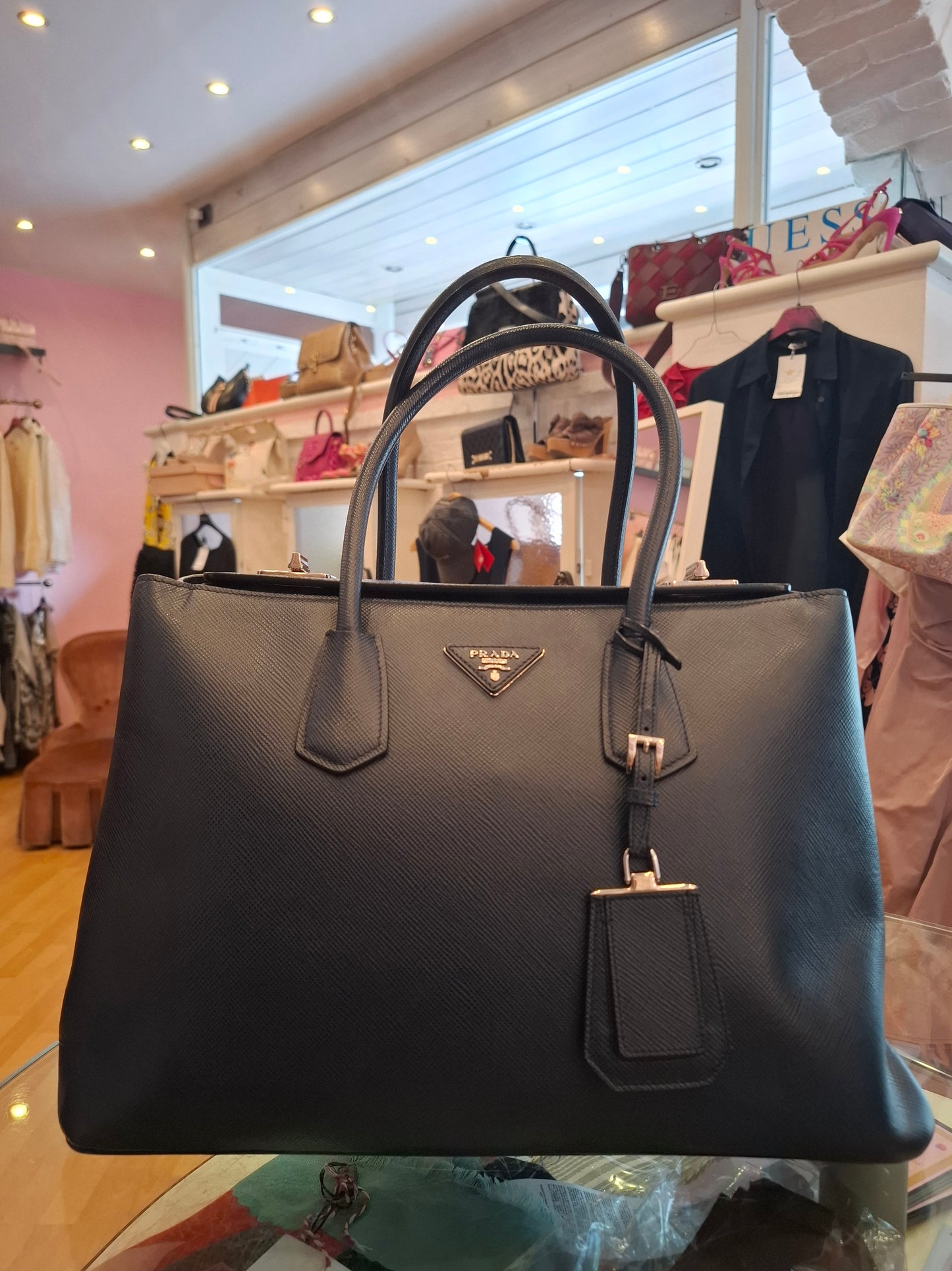 Borsa Prada blu notte