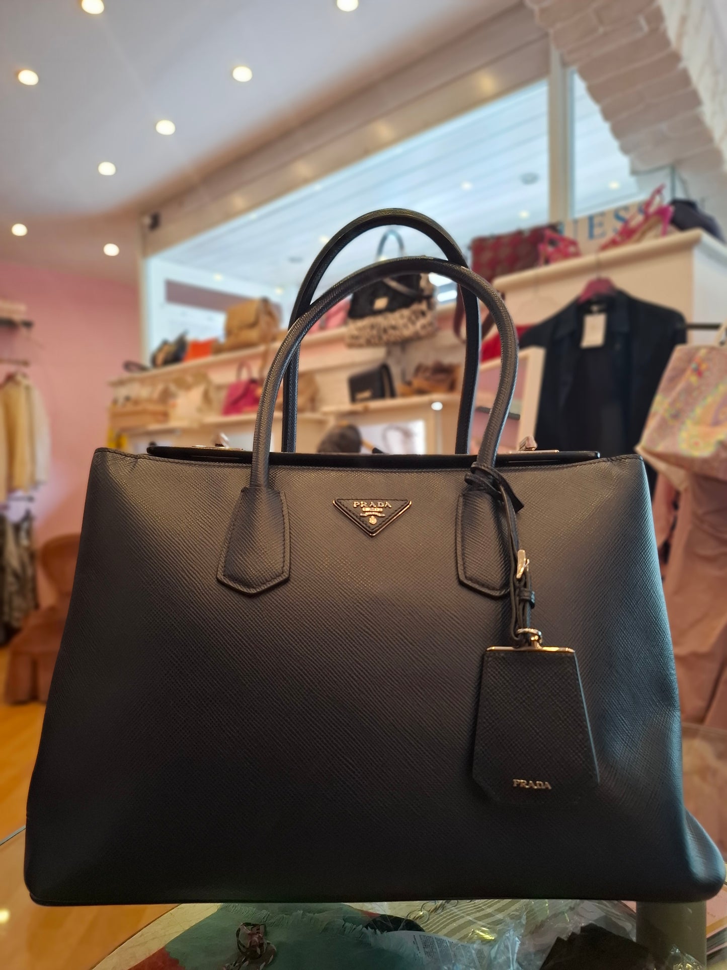 Borsa Prada blu notte