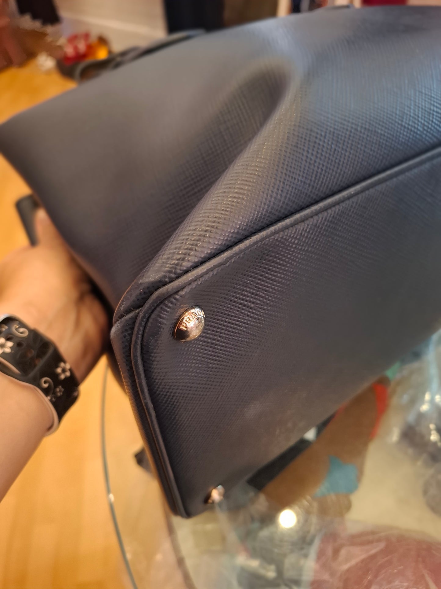 Borsa Prada blu notte