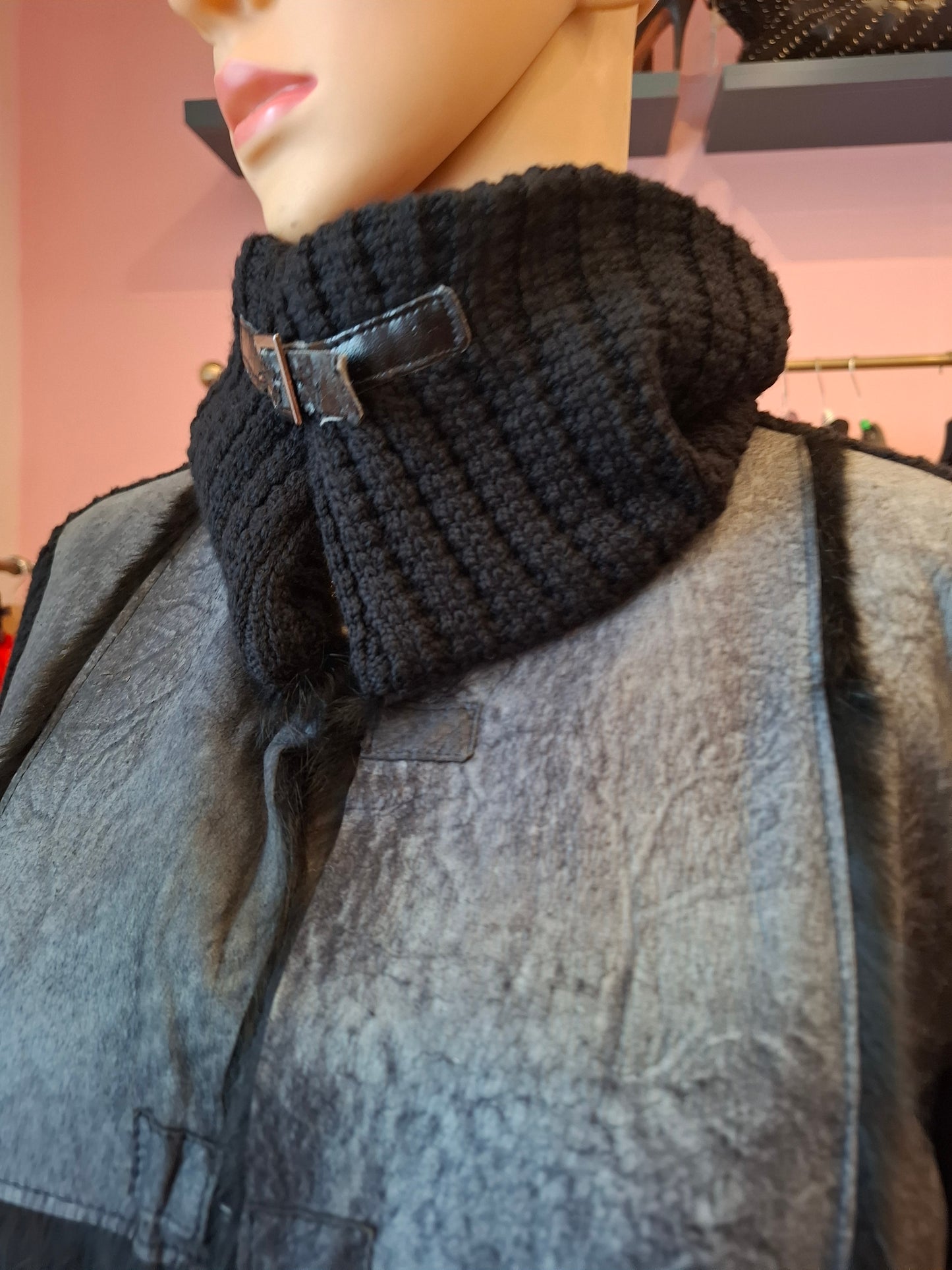 Cardigan Marisa Monti tg 44 pelle e lapin