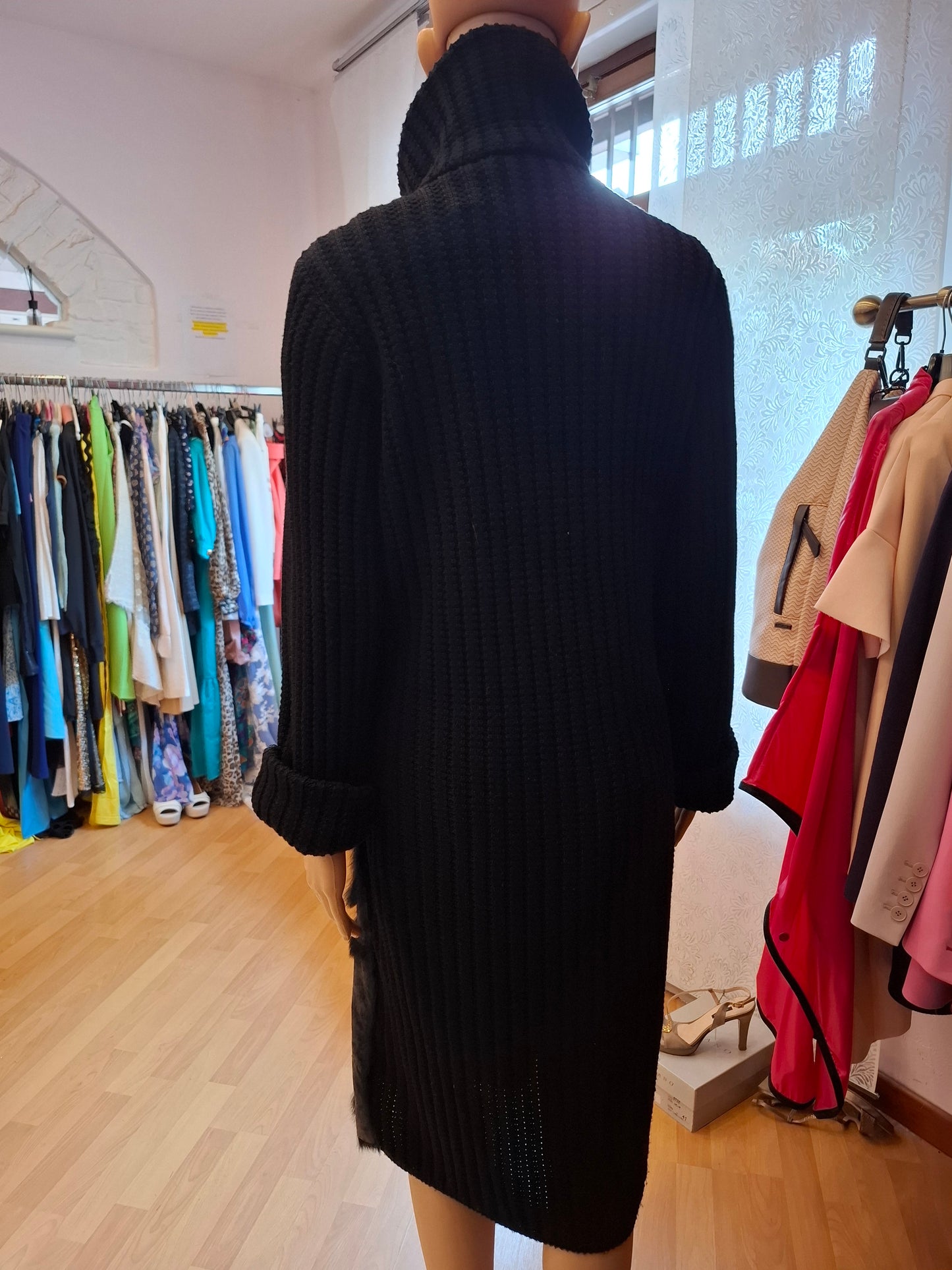Cardigan Marisa Monti tg 44 pelle e lapin