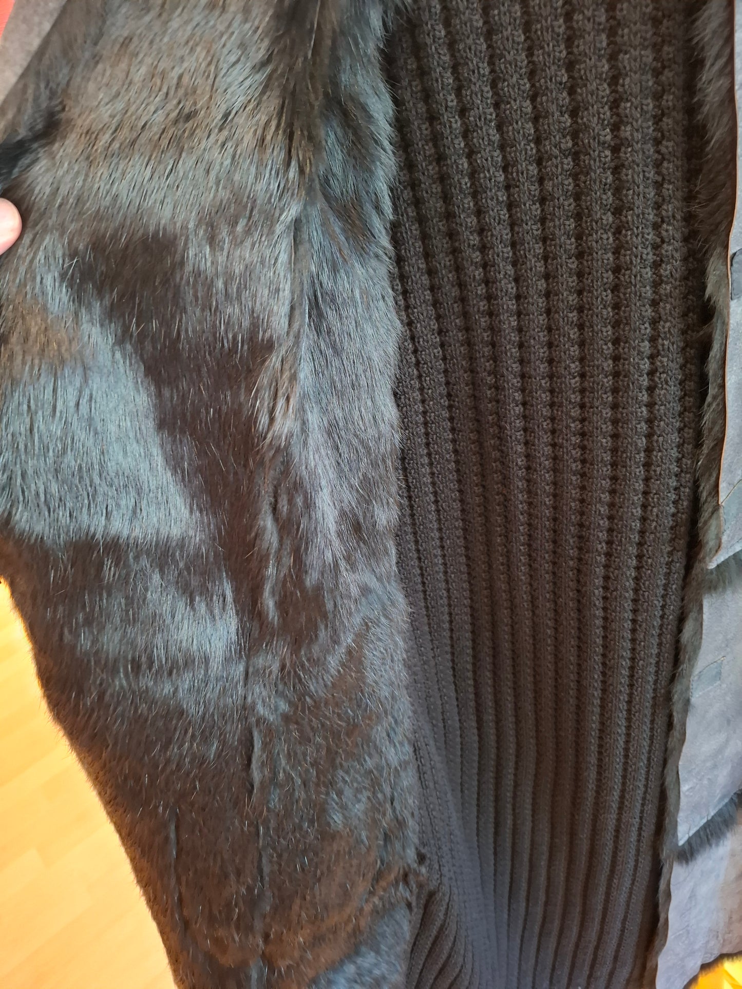 Cardigan Marisa Monti tg 44 pelle e lapin