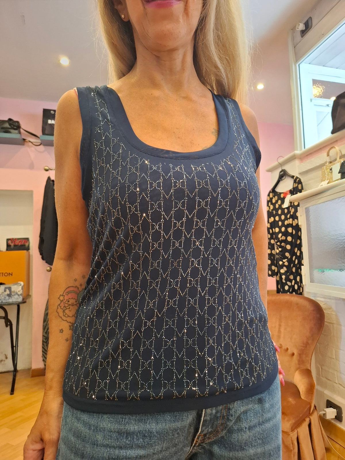 Canotta Guess nuova strass tg S