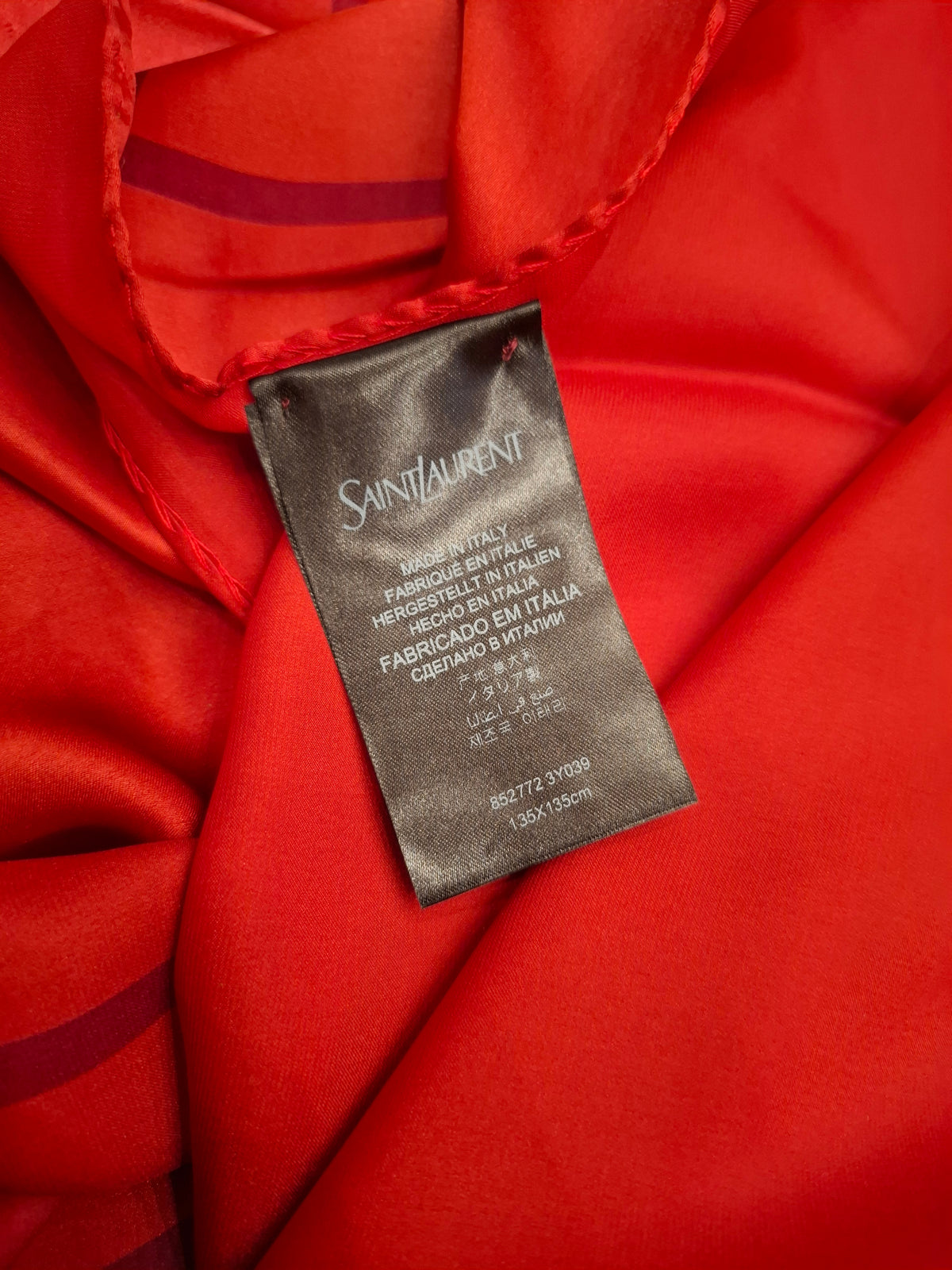 Foulard Yves Saint Laurent seta rossa