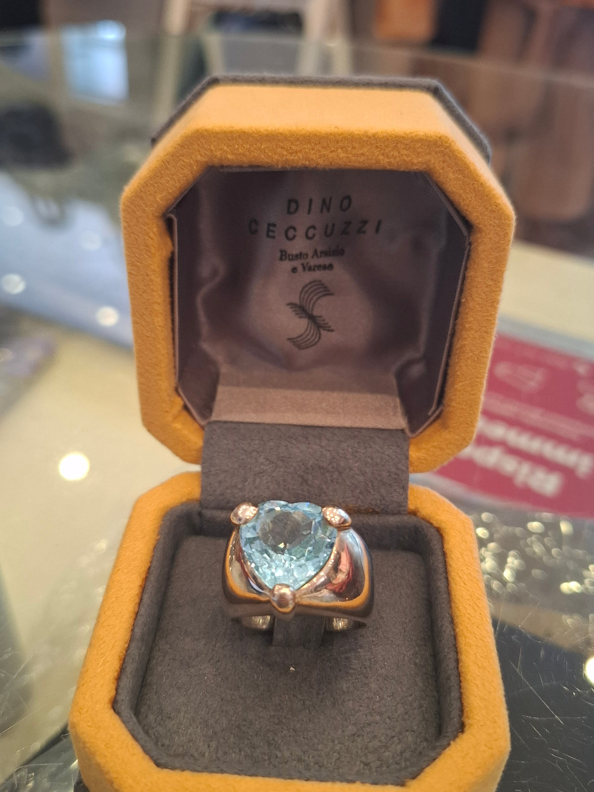Anello Argento& Topazio azzurro