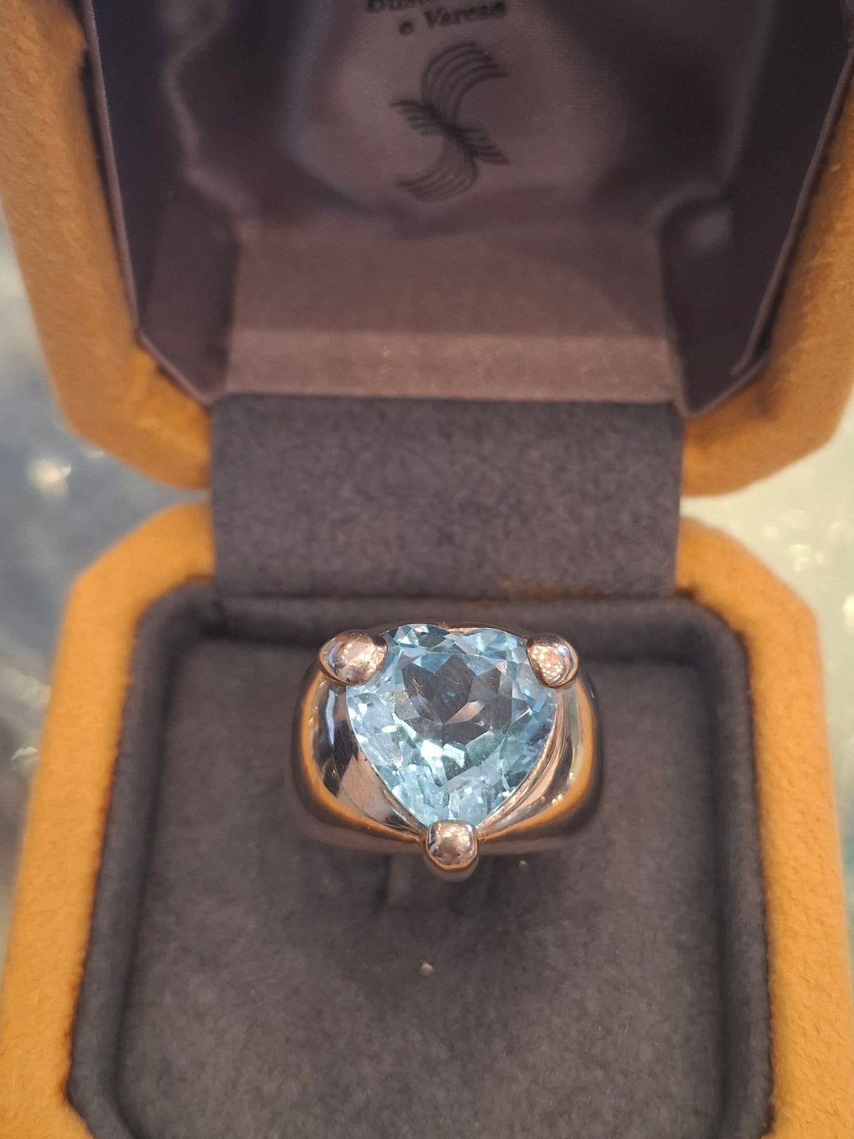 Anello Argento& Topazio azzurro