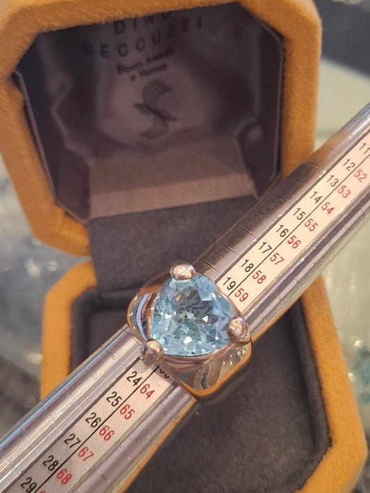 Anello Argento& Topazio azzurro