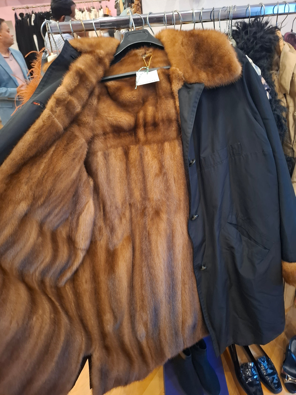 Trench vintage inserto visone Chieri tg L/XL