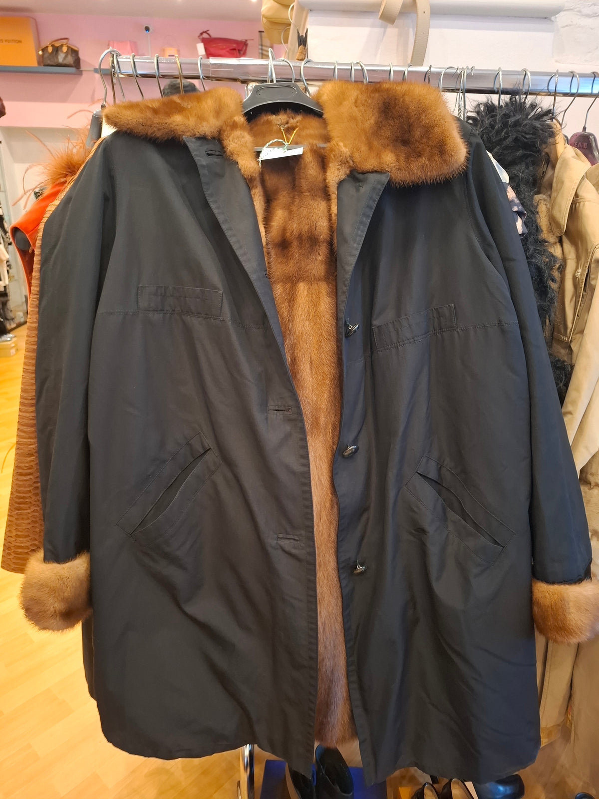 Trench vintage inserto visone Chieri tg L/XL