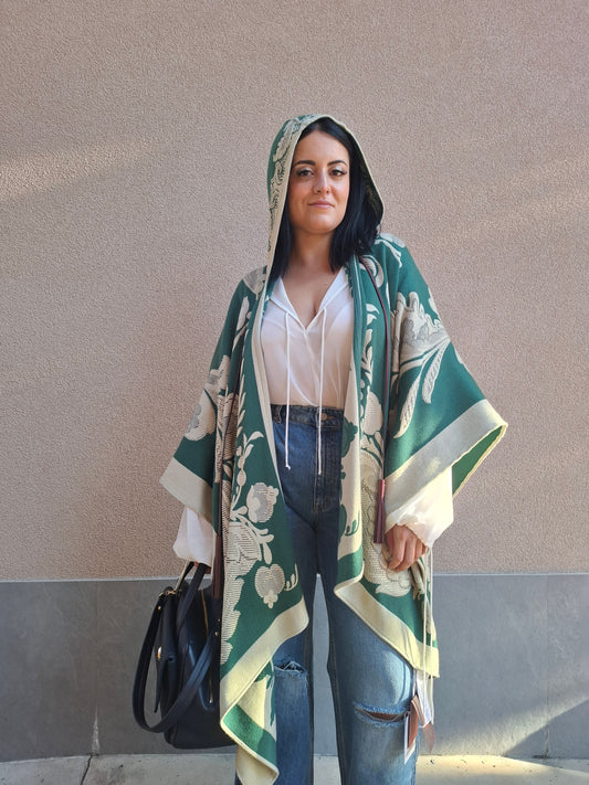 Cappa Etro colorazione verde nuova con cartellino