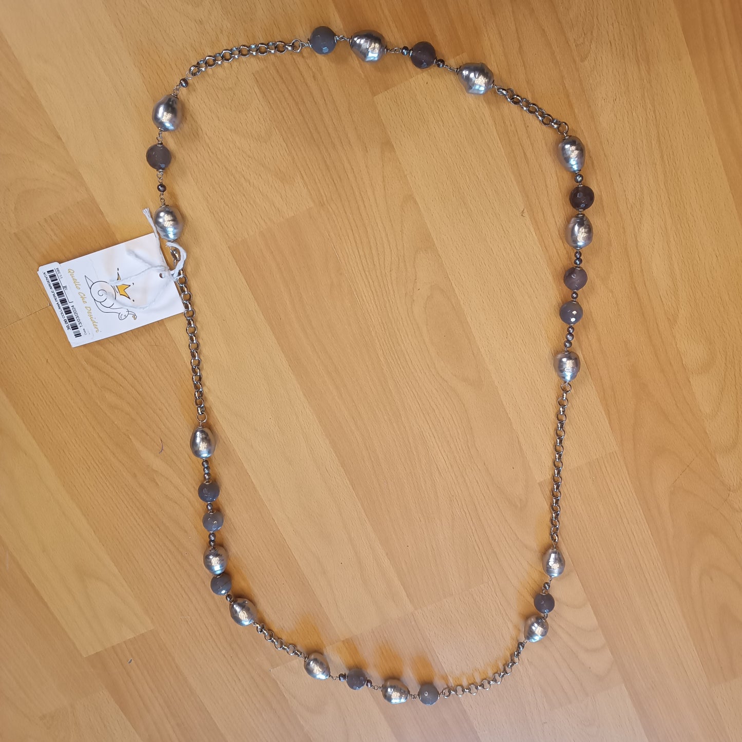 Collana perle argentata