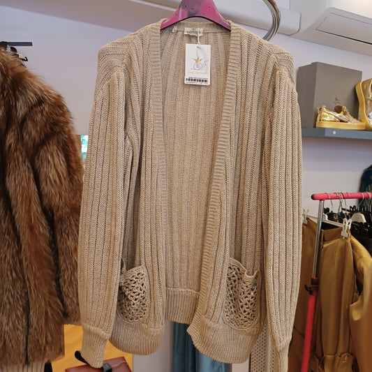 Maglione valentino beige con strass tg M