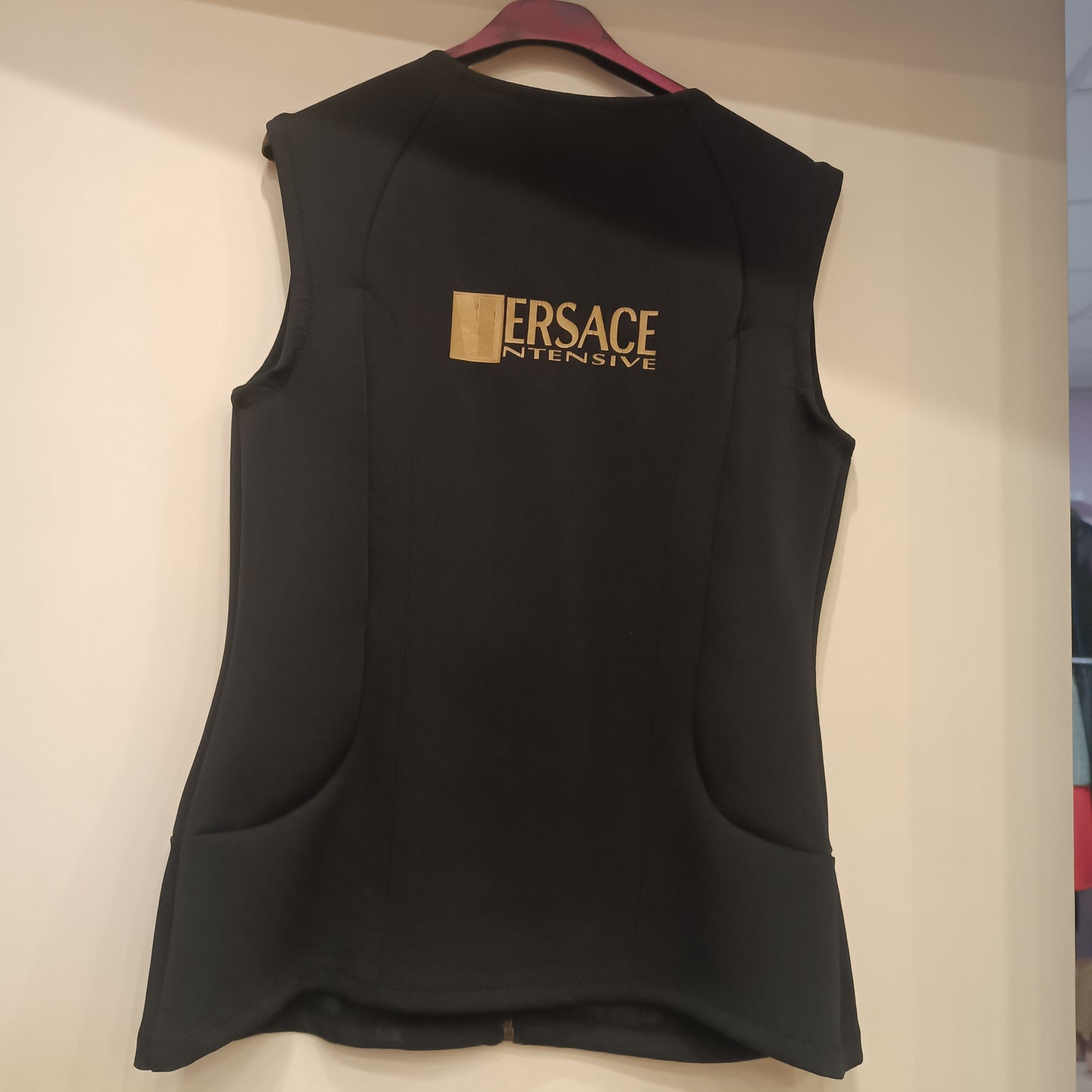 Gilet Versace nero con logo sul retro tg 42/44