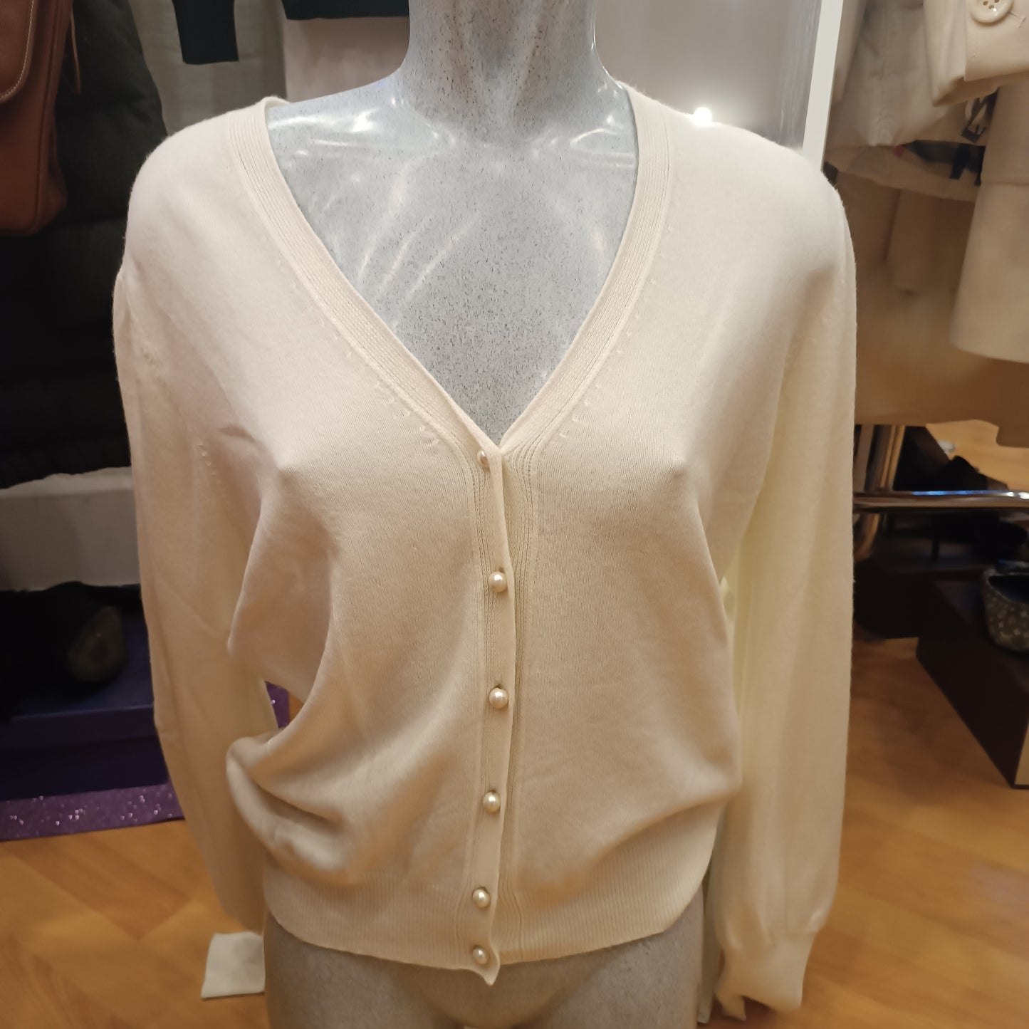 Cardigan Twinset tg S bianco