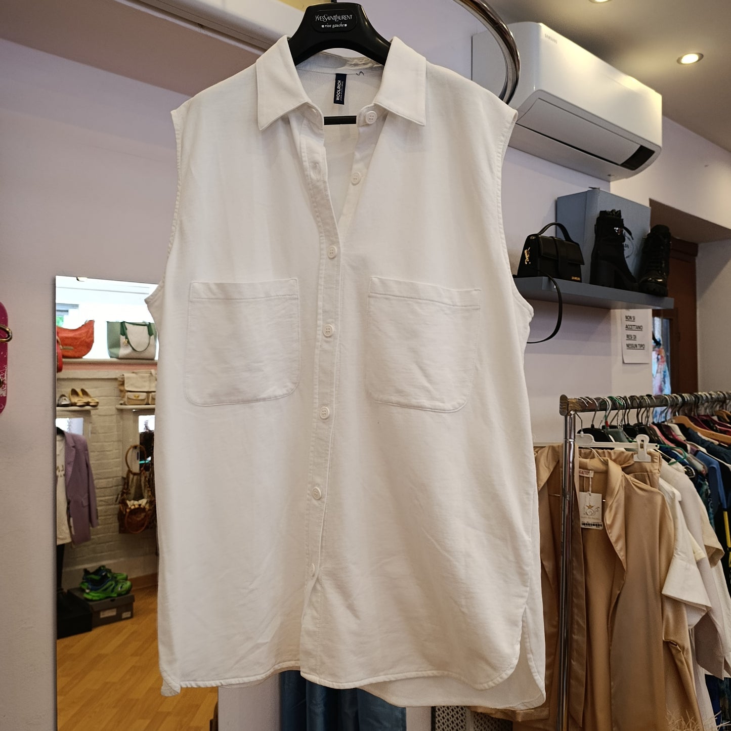 Camicia Woolrich bianca sbracciata tg L