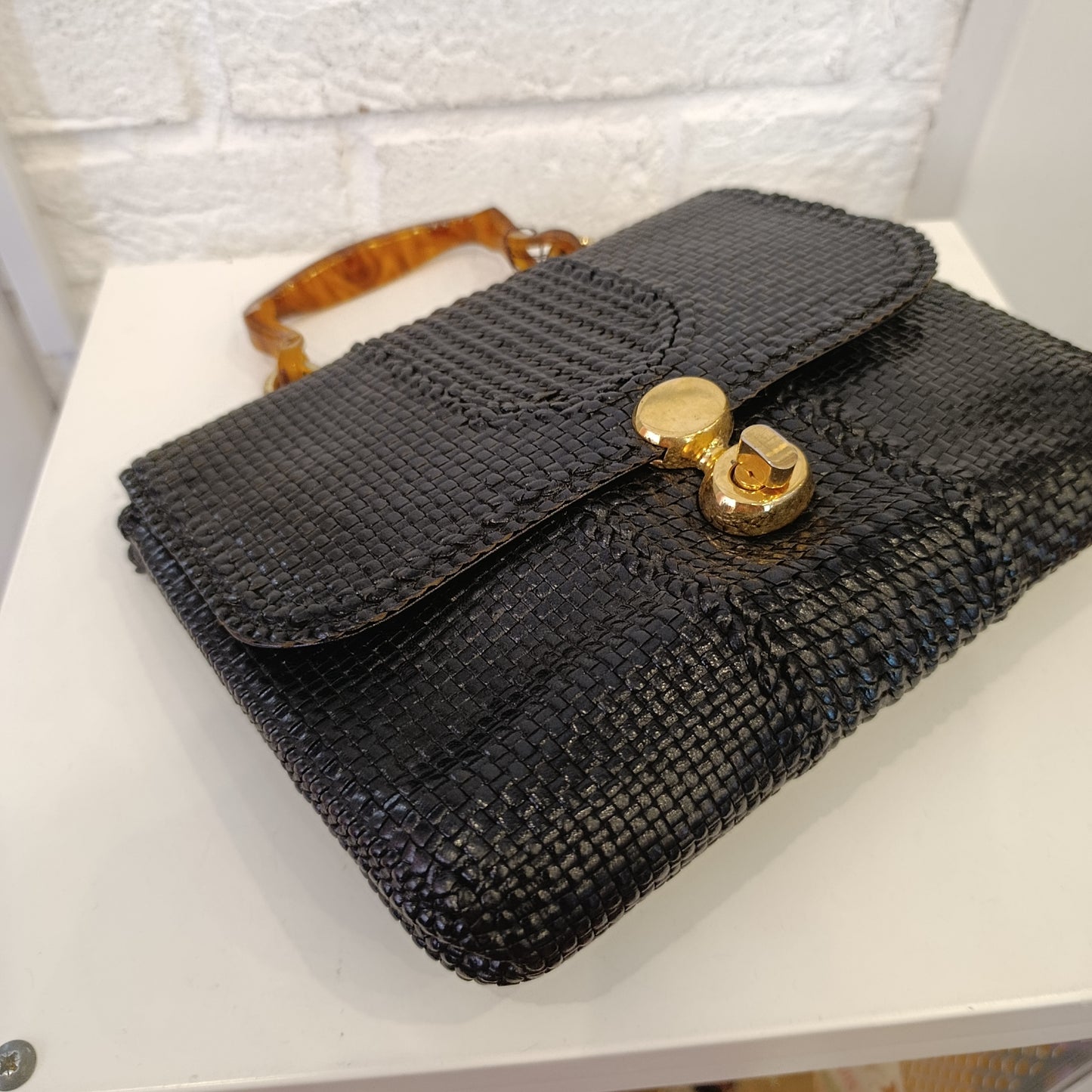 Borsa in pelle intrecciata vintage