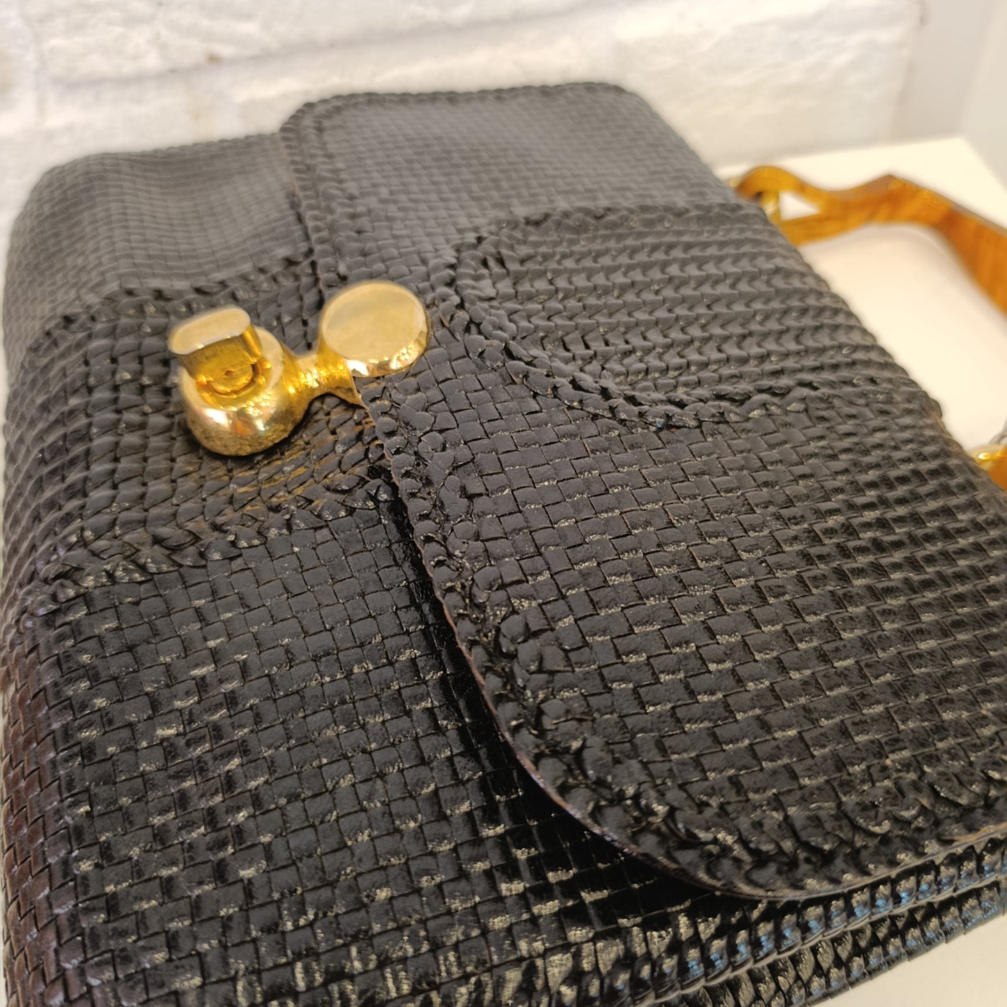 Borsa in pelle intrecciata vintage