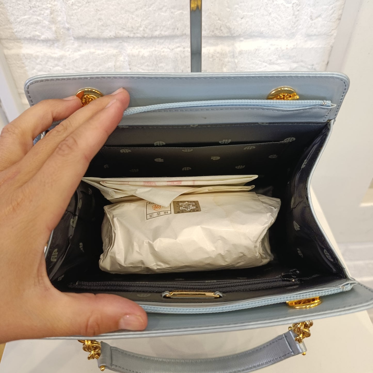 Borsa vintage Andrea Pfister turchese
