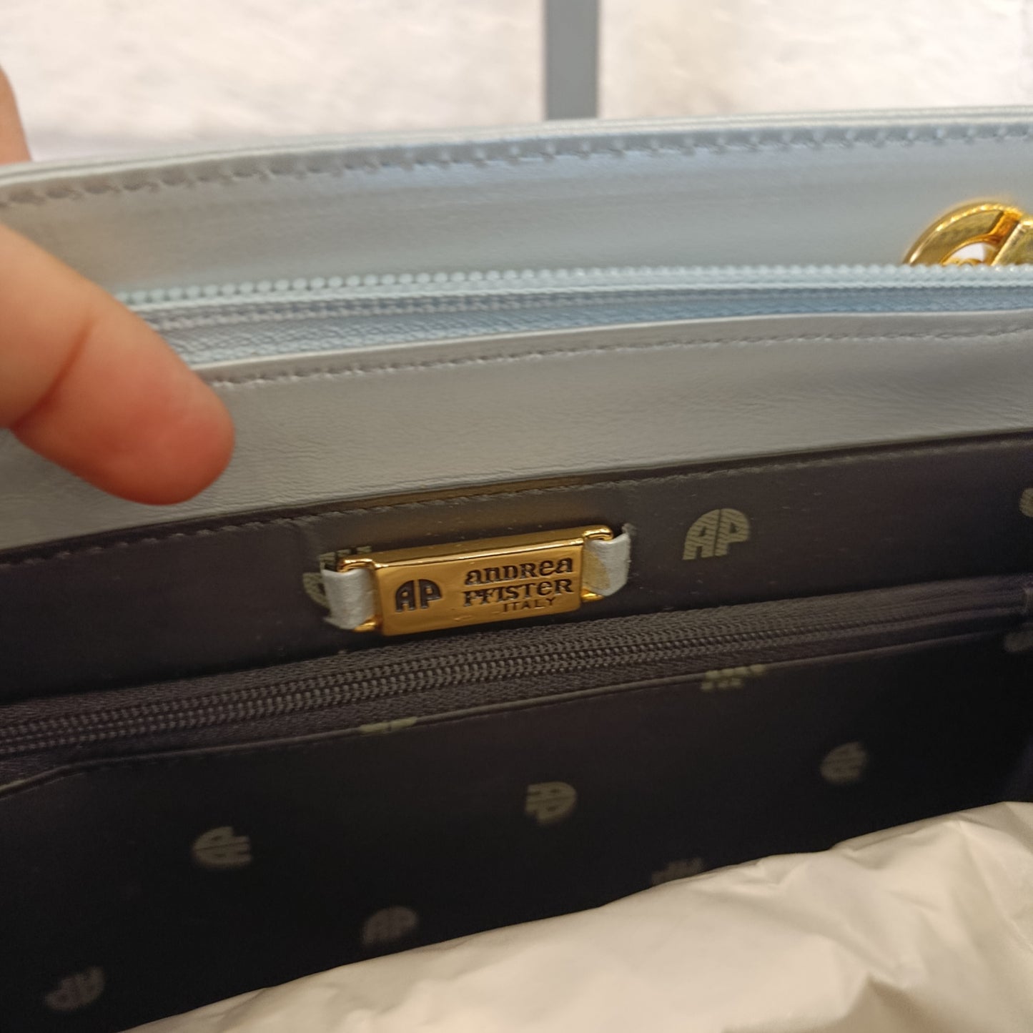 Borsa vintage Andrea Pfister turchese