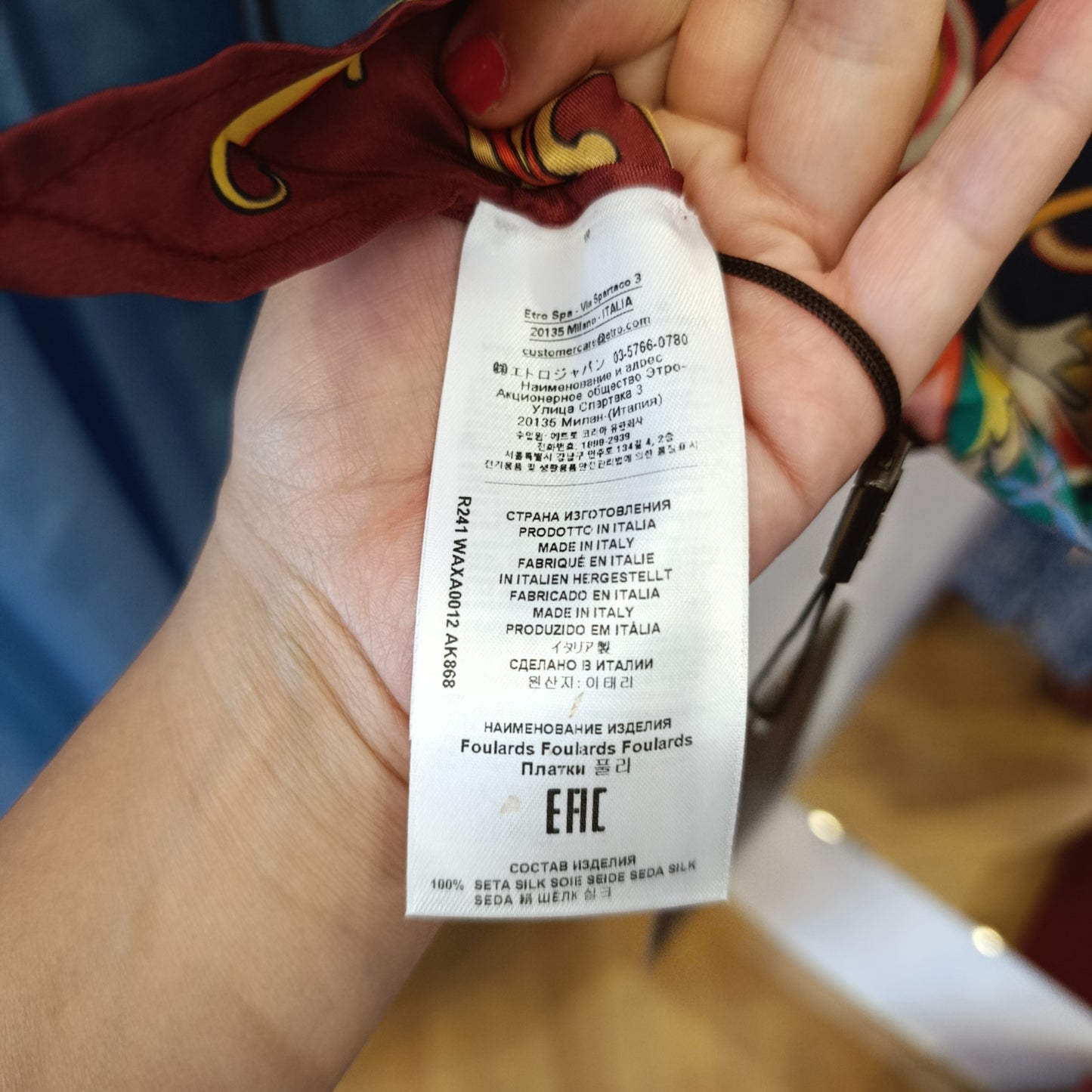Top Etro seta nuovo tg U
